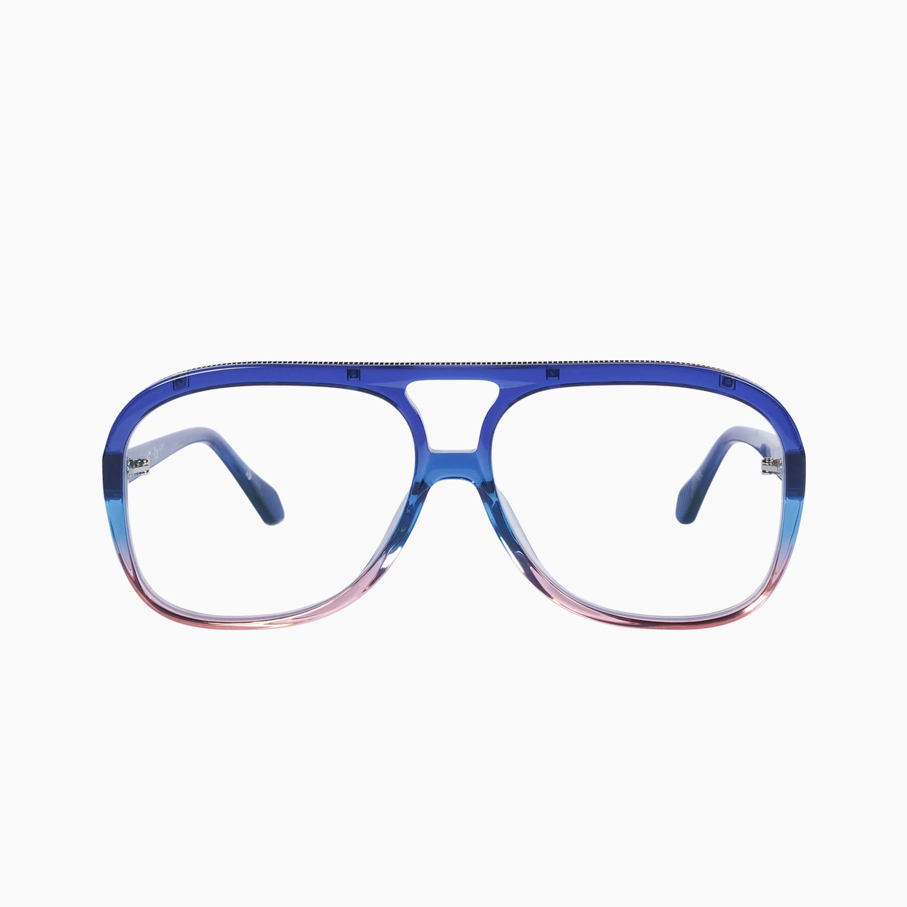 Blue Fade To Rose w. Gold Metal / Clear Blue Blocker Lens
