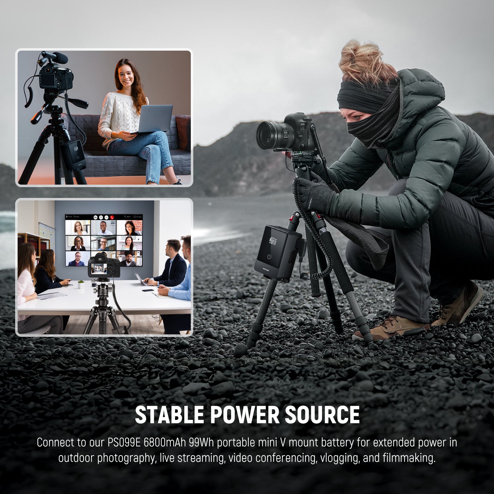 NEEWER VP-LPE6NH Dummy Battery for Canon LP-E6NH - Power Adapter Replacement for DSLR Cameras - Perfect for Photography, Videography & Live Streaming