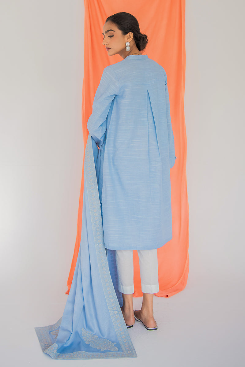 Stylish INSIGNIA BLUE 2-Piece Set (Shirt & Dupatta) for Women - Perfect for Weddings, Parties & Festive Occasions