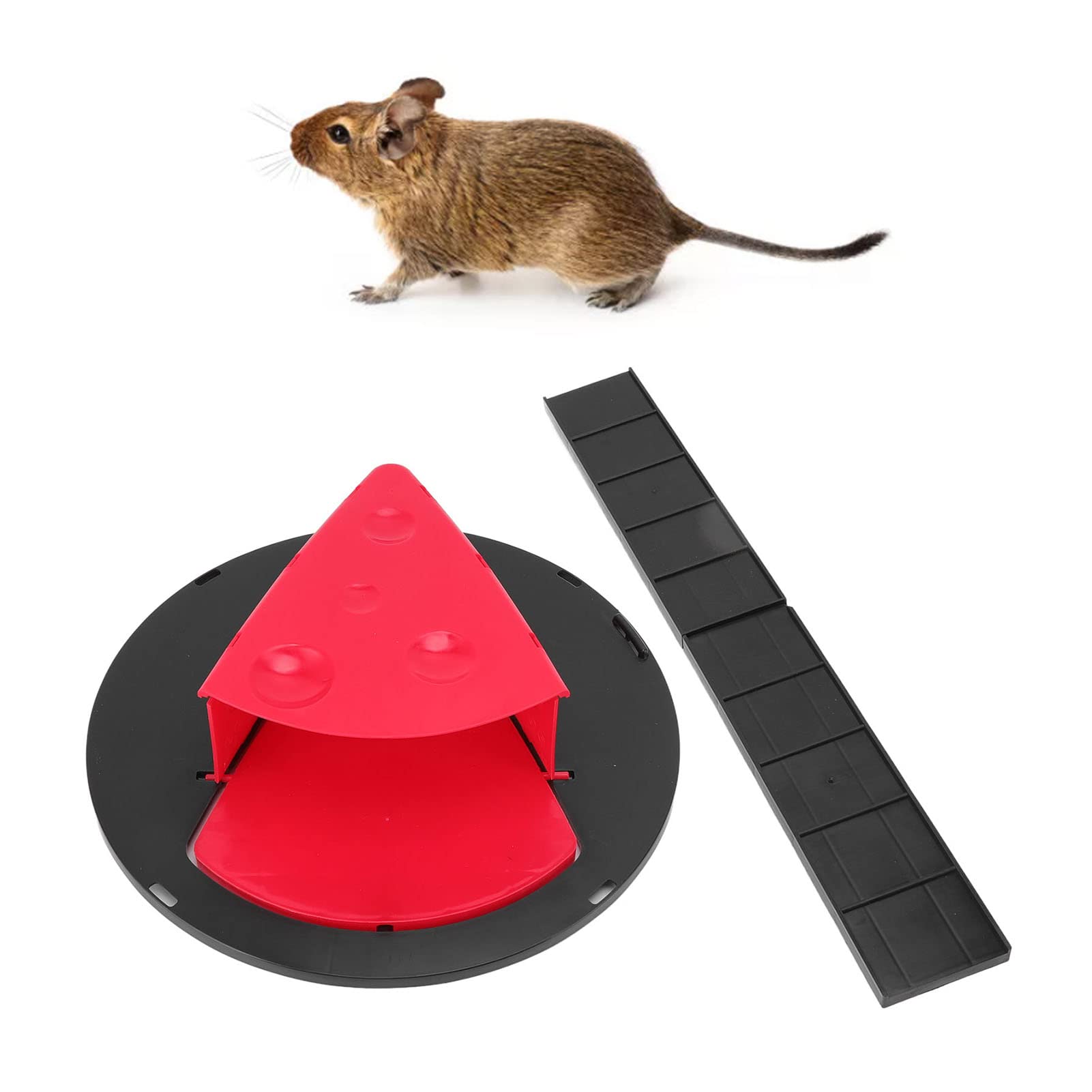 YEmirth Flip and Slide Bucket Lid Mouse Trap - Reusable Humane Rat Trap for Indoor Home Use, Auto Reset Rodent Control (Red) - Perfect for Basements, Garages & Kitchens