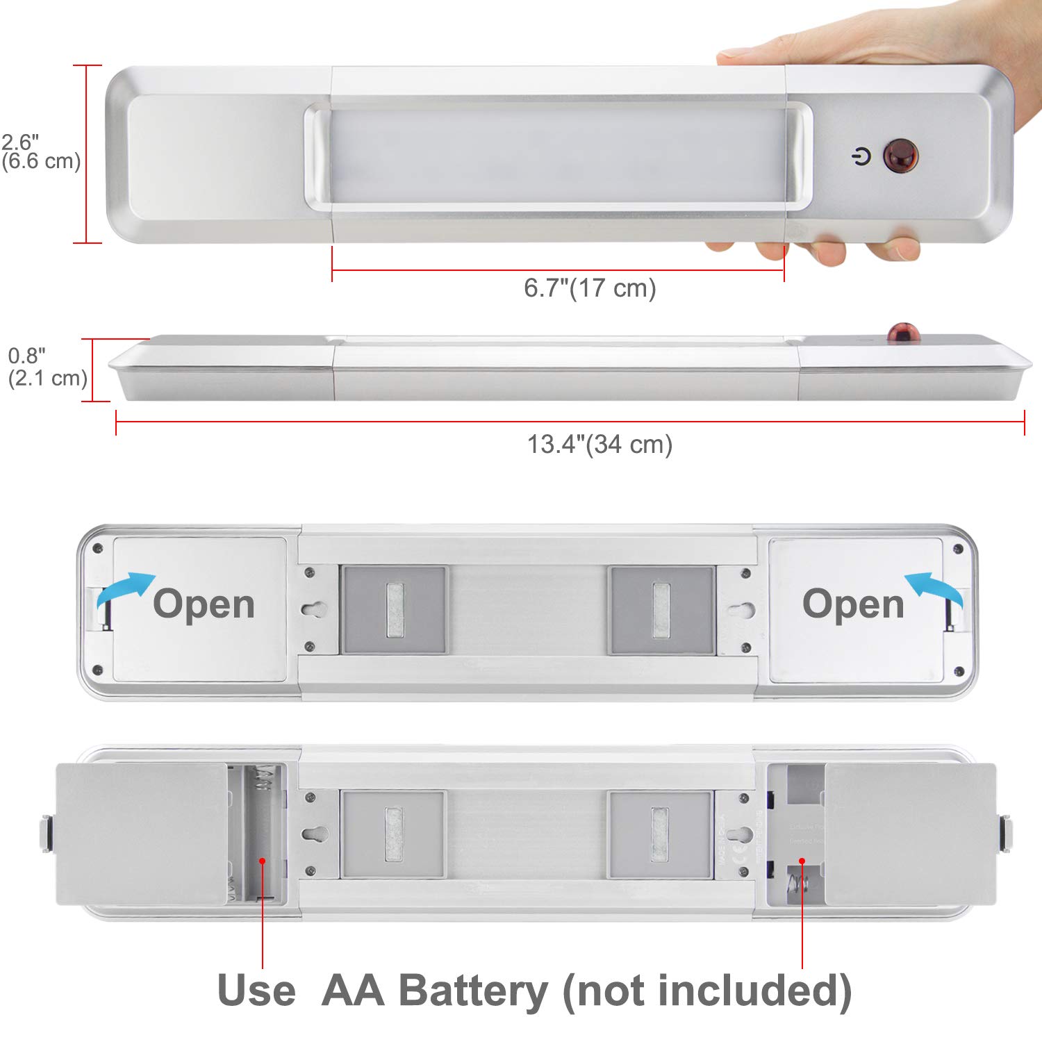 BIGMONAT Under Cabinet Lights - 4 Color Changing LED Bar Lights with Remote Control, Battery Powered, Dimmable Brightness & Timer - Stick-On Counter, Shelf, Closet Lighting for Kitchen, Stairs, Wardrobe (Perfect for Nighttime Navigation & Accent Lighting)