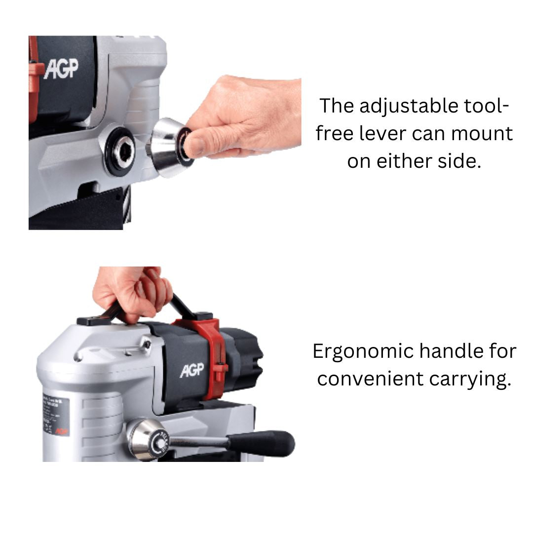 AGP Low Profile Magnetic Drill Press Core Drilling Machine - MD PMD3530 | Made in Taiwan | Heavy Duty Metal Drilling for Construction & Steel Fabrication
