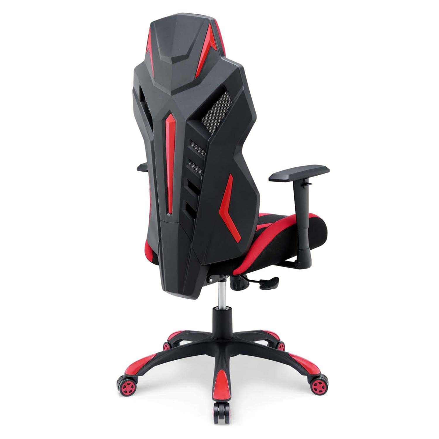 Modway Speedster Ergonomic Mesh Gaming Chair - Adjustable Height Office Desk Chair with Lumbar Support for PC Gaming & Work (Black/Red) - Perfect for Home Office, Gaming Setup & Long Work Sessions