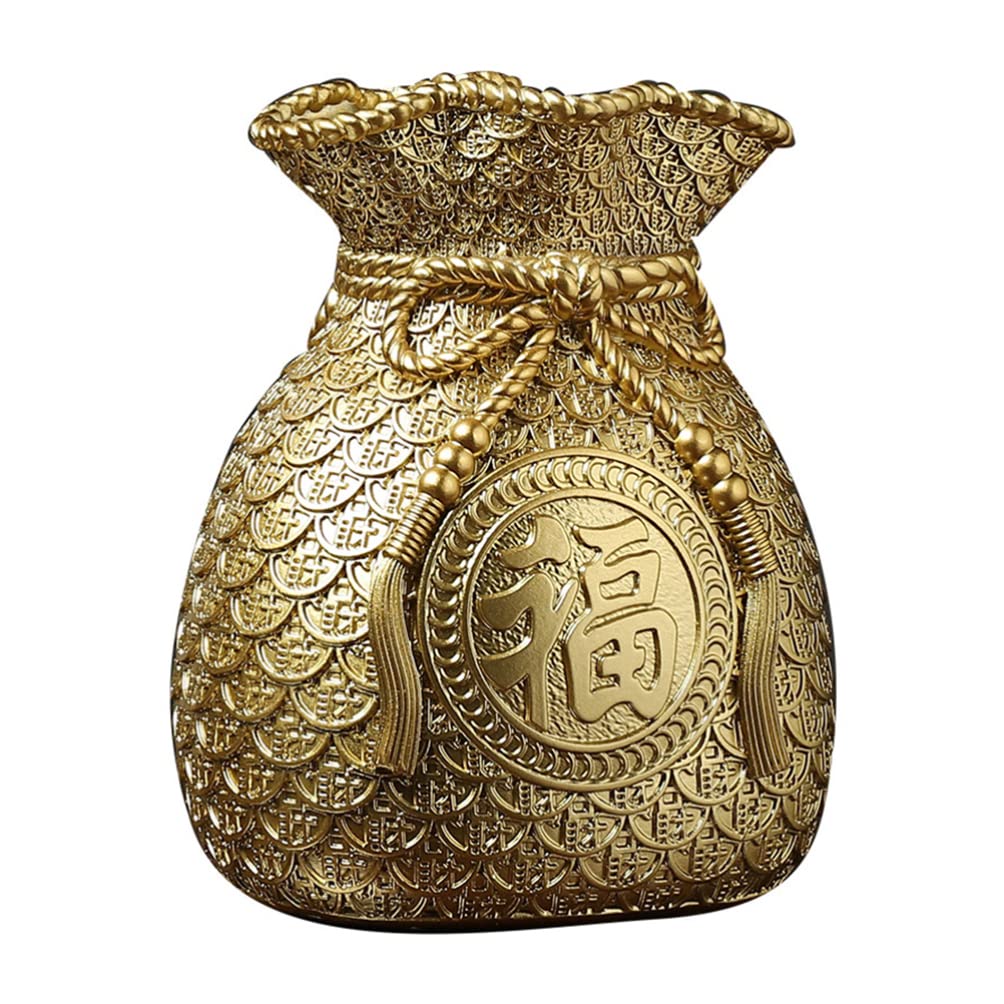 Piggy Bank Money Bag Shaped Resin Coin Bank for Kids - Money Saving Pot, Home Office Desk Decor, Feng Shui Tabletop Decoration - Perfect for Kids' Savings, Gift Giving, and Office Feng Shui Decor