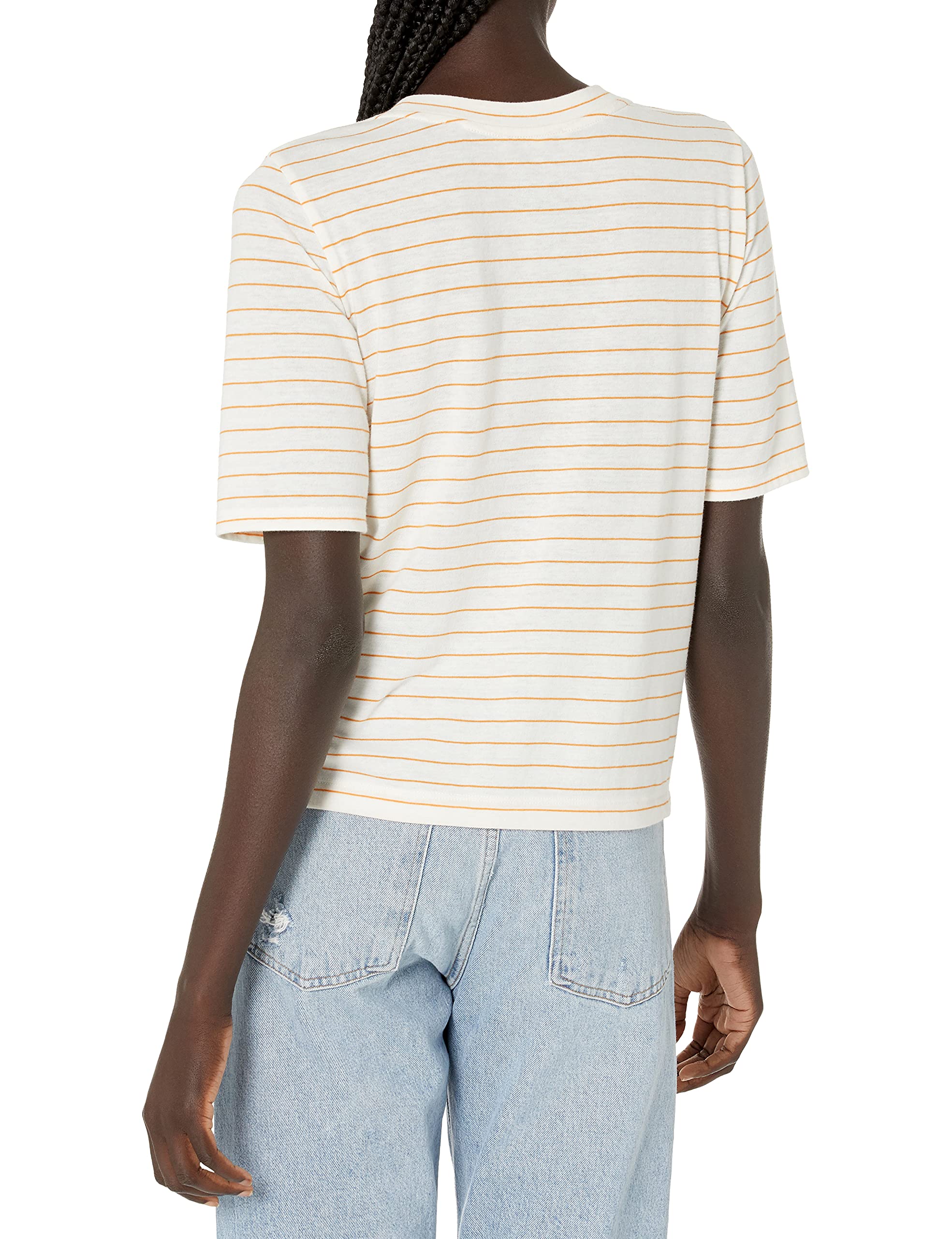 Vince Women's Chalk Stripe Elbow Sleeve Crew Neck Sweater - Casual Office Wear & Fall Layering Essential