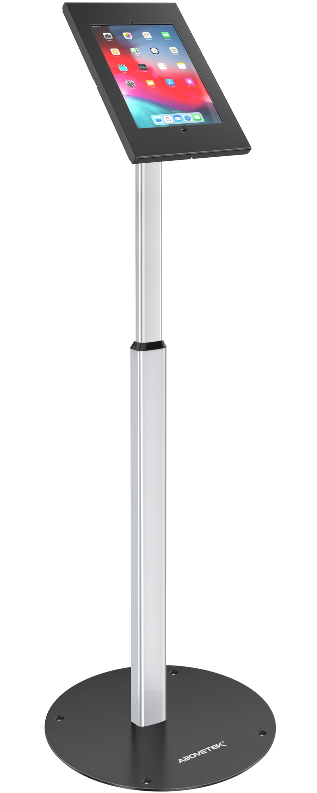 AboveTEK Anti-Theft iPad Floor Stand - Adjustable Secure Kiosk POS Tablet Holder with Lock & Key for iPad Air/Pro (Retail Business Use) - Perfect for Secure Tablet Displays in Stores, Restaurants, and Exhibitions