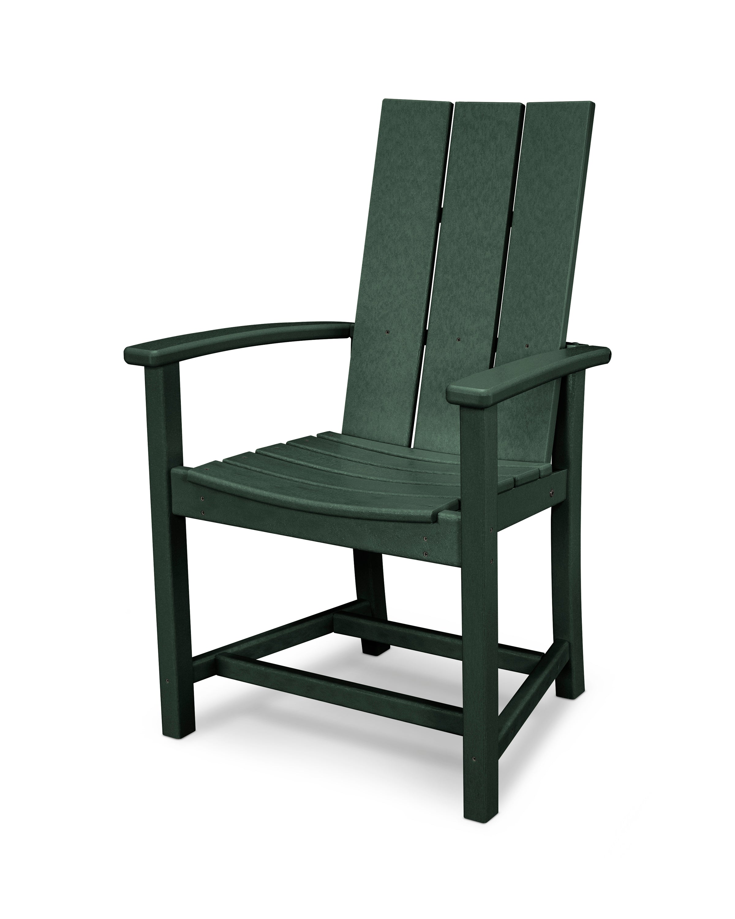 POLYWOOD Modern Adirondack Dining Chair - Outdoor Patio Furniture, All-Weather Resin Wicker, Comfortable Backyard Seating for Garden, Poolside & Deck - Set of 2 (White)
