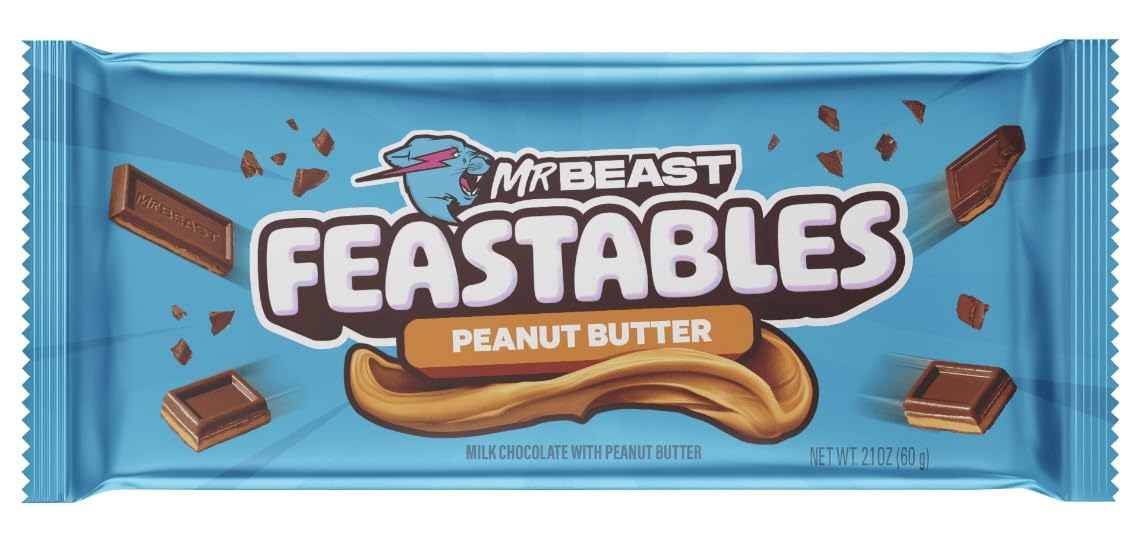 Beast Chocolate Bars Variety Pack - 5 Pack of Peanut Butter Milk Chocolate, Dark Chocolate, Milk Chocolate, Milk Crunch & Milk Chocolate Almond Bars | New Creamier Formula (2.1 oz Each) | Perfect for Gifts, Snacking & Dessert Platters