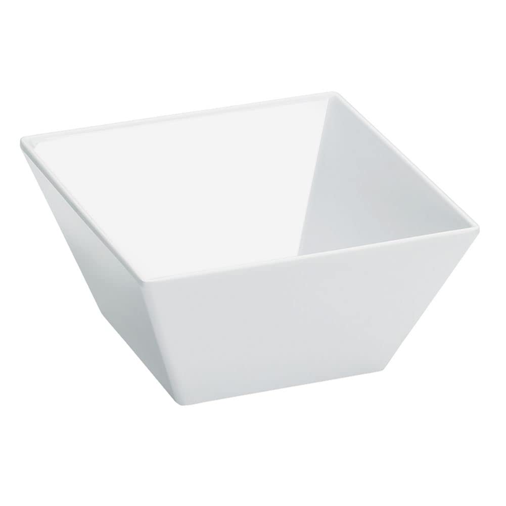 Premium Melamine Square Bowls Set of 3 - 8x8x5 Inches White Durable Dishware - Perfect for Restaurants, Picnics, Camping & Outdoor Dining