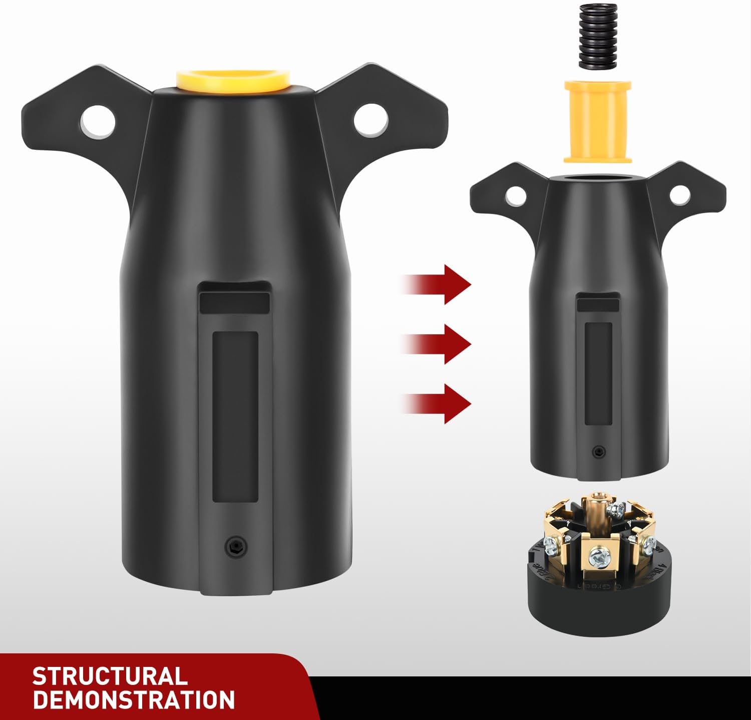 7-Way RV Blade Trailer Plug Replacement - Heavy Duty Weatherproof Connector for Towing & Camping - Perfect for Travel Trailers, Campers & Trucks