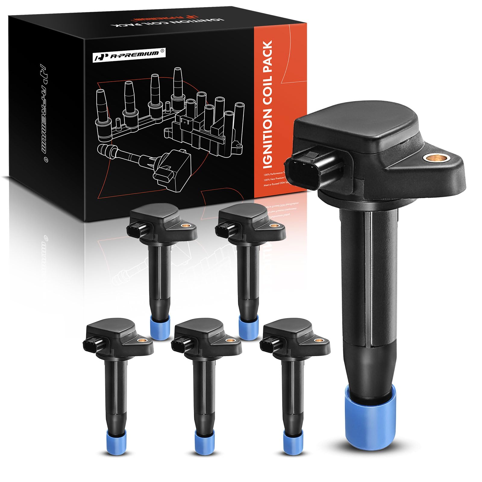 6PCS Premium Ignition Coil Packs for Honda & Acura V6 3.5L 3.7L - Compatible with Accord 2008-2012, Odyssey 2008-2017, RL 2009-2012, TL 2009-2014, TSX 2010-2014 - Improve Engine Performance & Fuel Efficiency