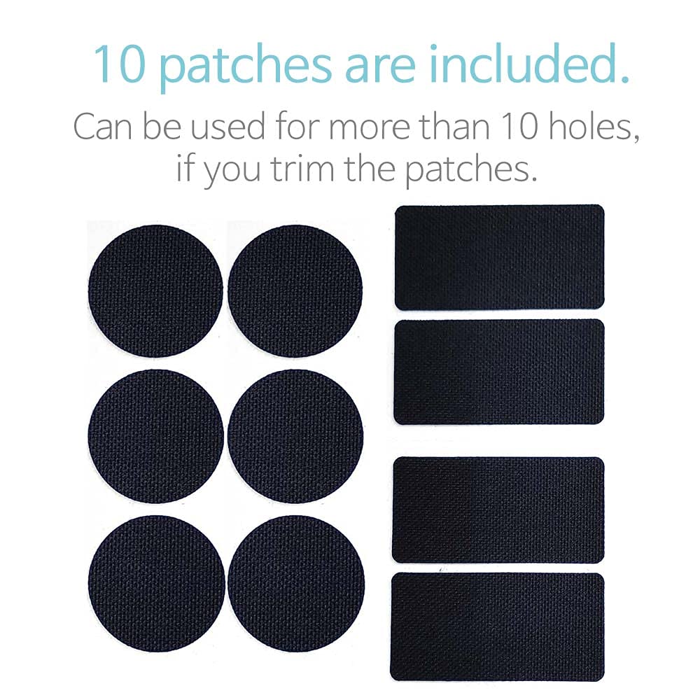 10-Pack Black Circle & Square Shoe Hole Prevention Repair Patches - Anti-Wear Inserts for Sneakers & Boots - Perfect for Kids' School Shoes, Work Boots, and Athletic Footwear