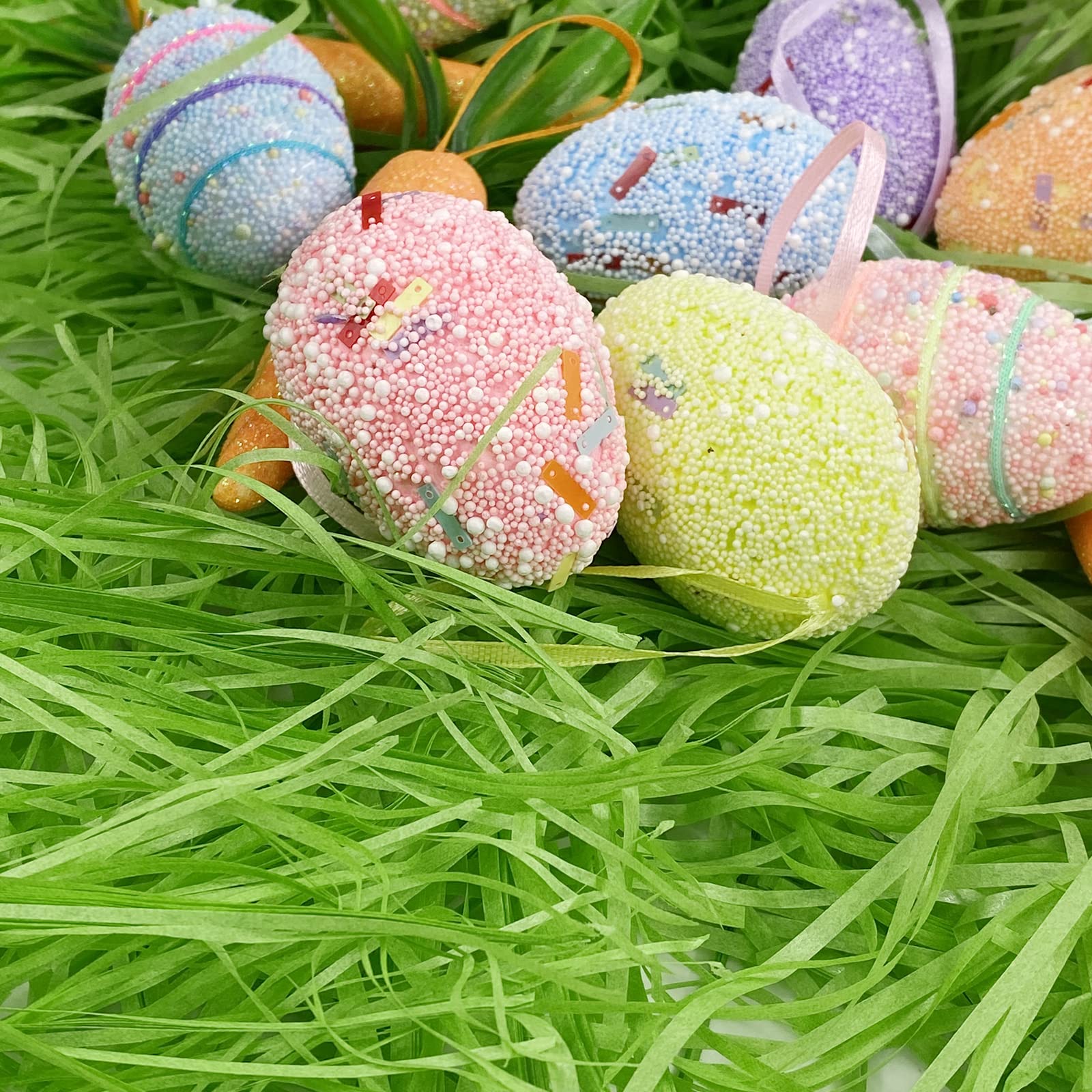 Wittocs 1/2 LB Easter Green Grass - Eco-Friendly Recycled Paper Shred for Easter Basket Filler, Creative Egg Decor, Party Decorations & Gift Wrapping (7oz) - Perfect for Spring Celebrations, DIY Crafts & Festive Home Decor