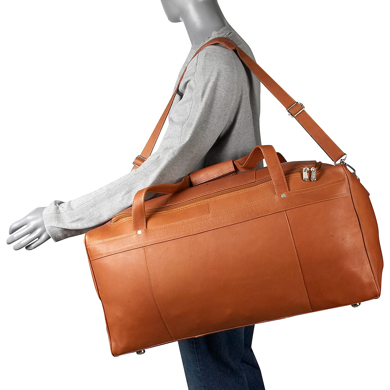 Traveler's Select Large Duffle Bag for Men & Women - Spacious Carry-On Duffel with Shoulder Strap - Perfect for Gym, Travel, Sports & Weekend Getaways (Saddle Brown, One Size)