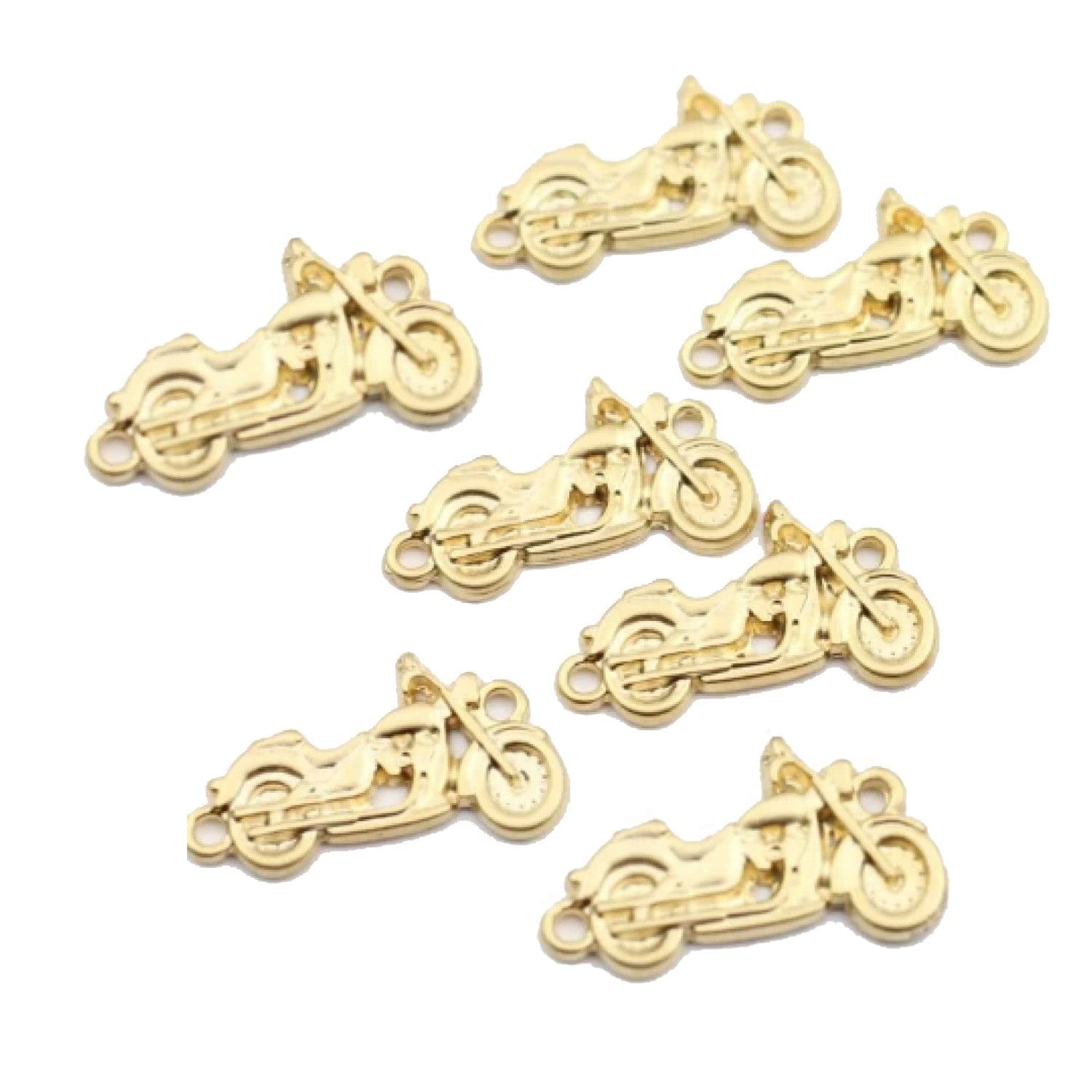 10PCS Motorcycle Charm Connectors for Bracelets & Necklaces - DIY Jewelry Making Supplies for Bikers & Fashion Accessories