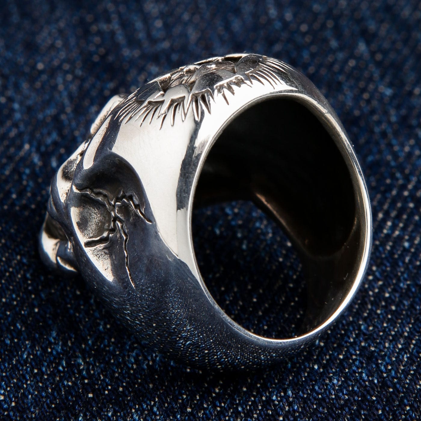 925 Sterling Silver Skull Ring for Men - Heavy Sun God Gothic Jewelry - Perfect for Punk Fashion, Rock Concerts & Biker Style