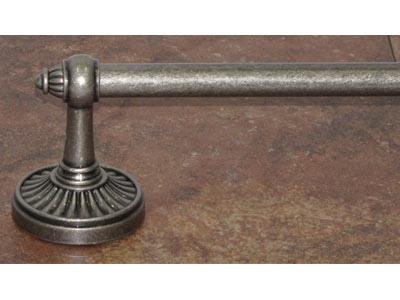 Top Knobs TUSC10-PTA Tuscany Single Towel Bar in Pewter - Elegant Bathroom Hardware for Towel Organization & Spa-Like Decor