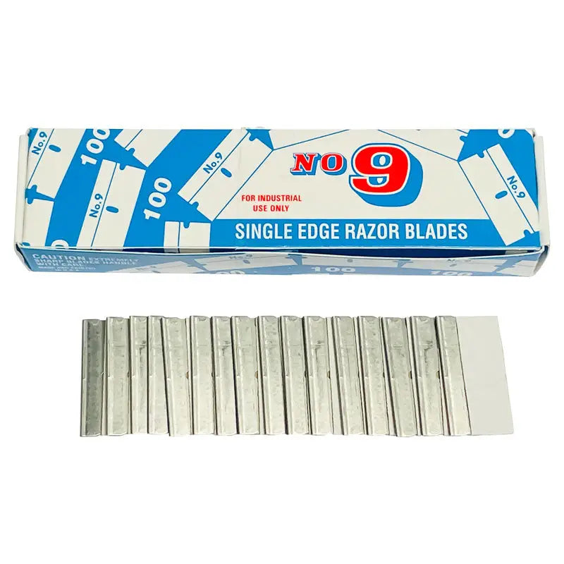 AA No. 9 Single Edge Razor Blades (100-Pack) - Premium Stainless Steel Shaving Blades for Barbers & DIY Shaving | Perfect for Hair Cutting, Crafting & Packaging