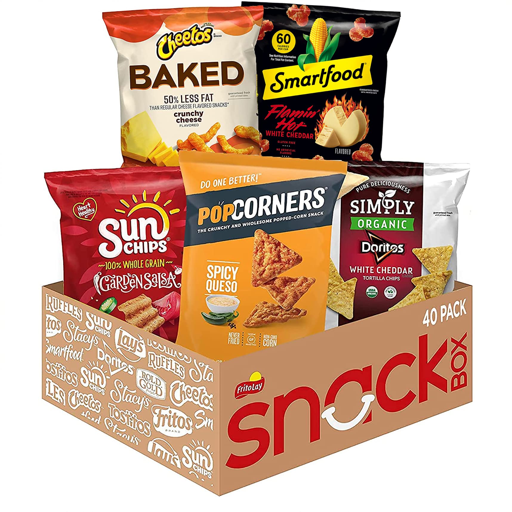 Frito Lay Ultimate Bold Smart Care Package - 40 Count Variety Assortment of Chips & Snacks | Perfect for Office Parties, School Lunches & Care Packages