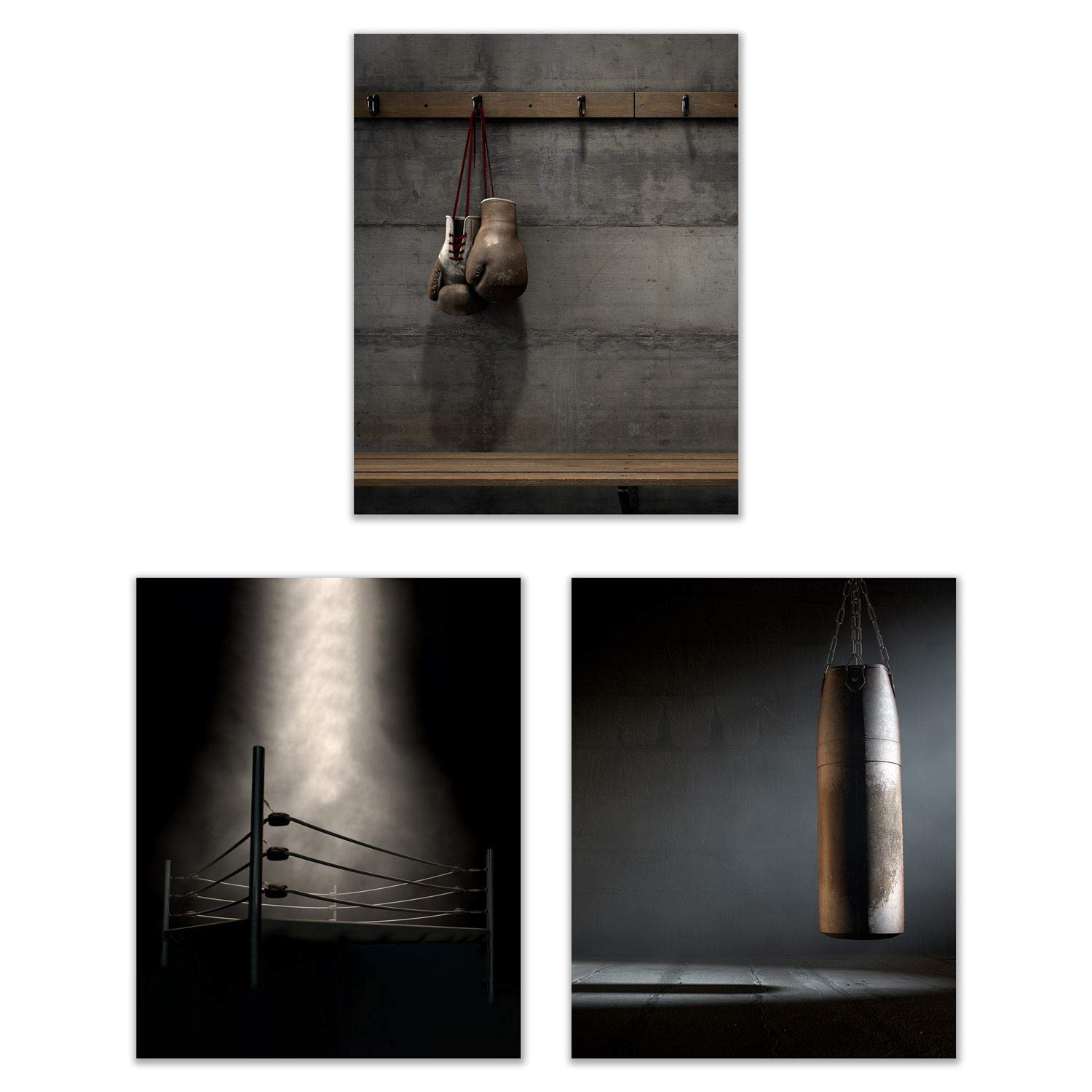 Summit Designs Boxing Wall Art Prints – Set of 3 (8x10) Unframed Posters | Sports Decor for Men, Kids & Teens | Perfect for Bedroom, Man Cave & Boys Room | Boxing Theme Wall Art for Home & Gym Decor
