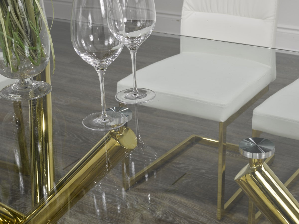 6-Piece Modern Dining Set in Black & Gold - Elegant Kitchen & Dining Room Furniture for Small Spaces & Apartments