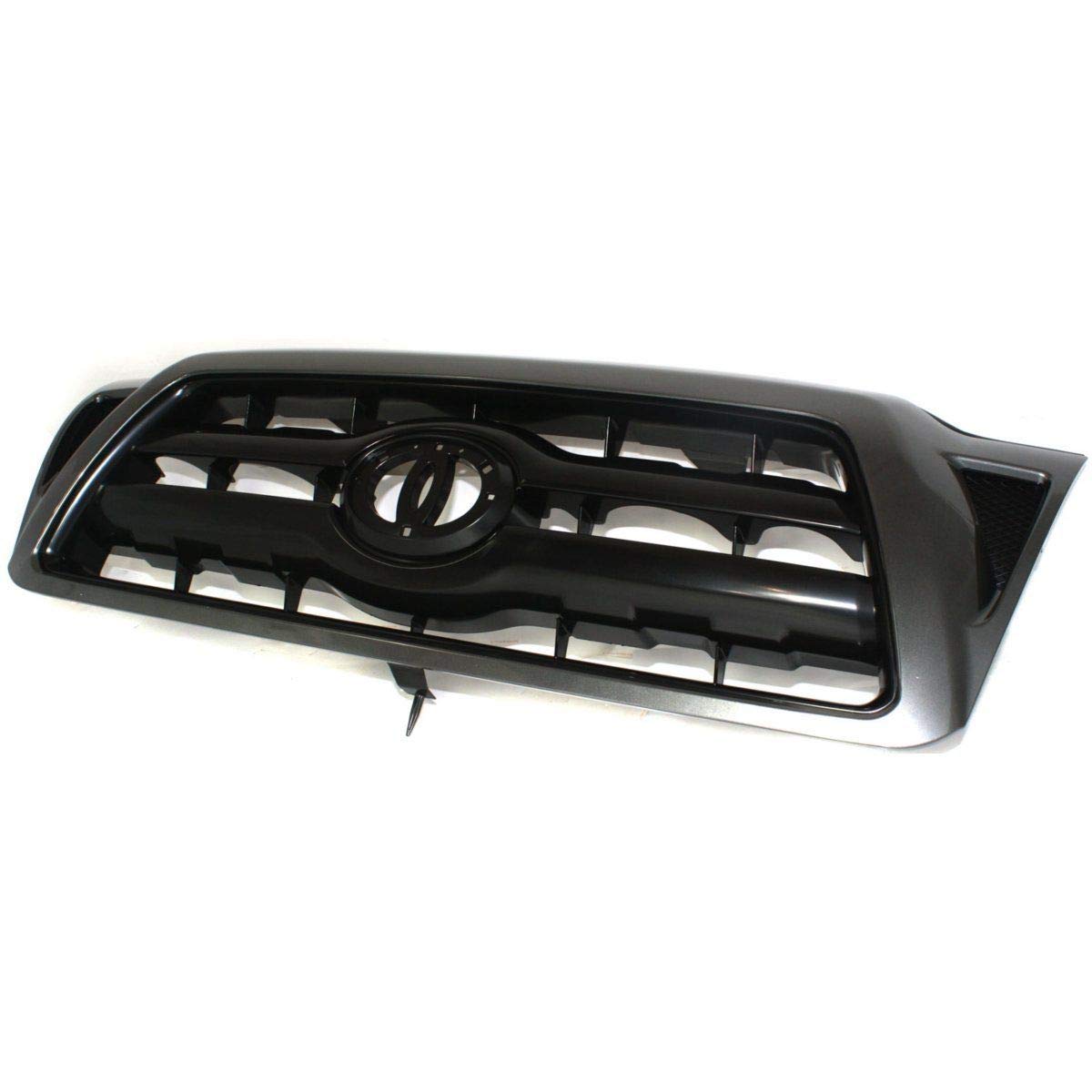 2005-2011 Toyota Tacoma Gray Textured Black Plastic Grille Replacement - Durable Front Grill Upgrade for Off-Road & Daily Driving