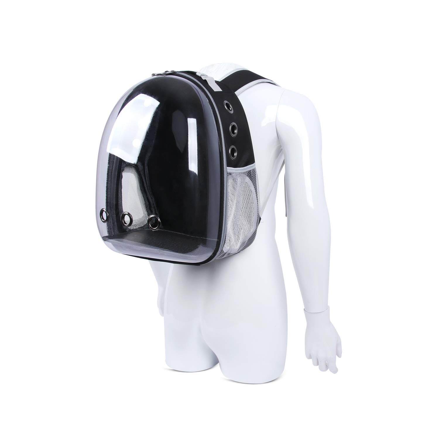 Innovative Transparent Pet Carrier Backpack - Panoramic View Portable Space Capsule for Cats & Dogs - Shoulder Travel Bag (Black) - Perfect for Air Travel, Hiking & Outdoor Adventures