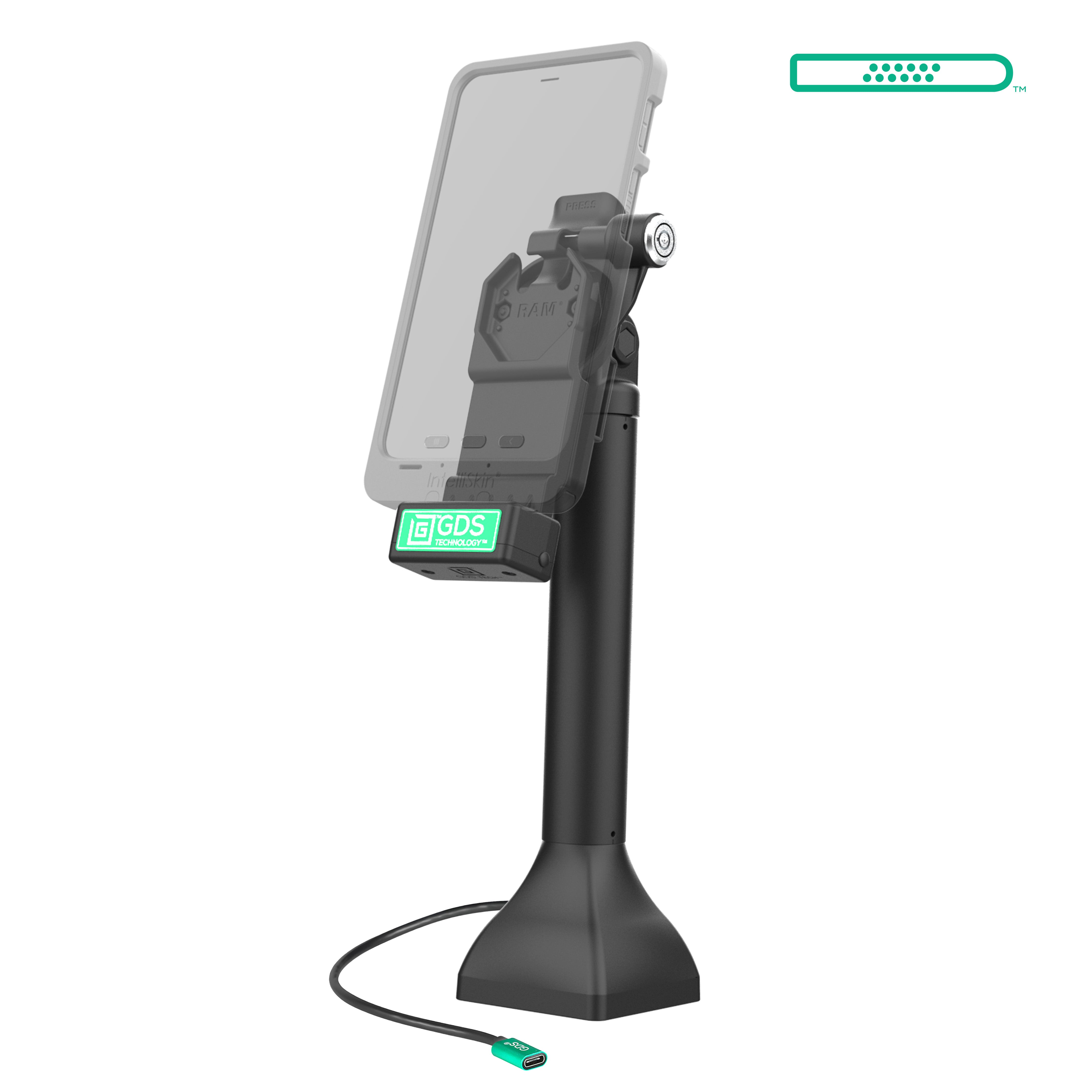 GDS® Uni Conn™ 14 Locking Pedestal Dock with USB C Port - RAM GDS DOCKLR D11 14 U1C - Perfect for Marine, RV & Truck Mounting Applications