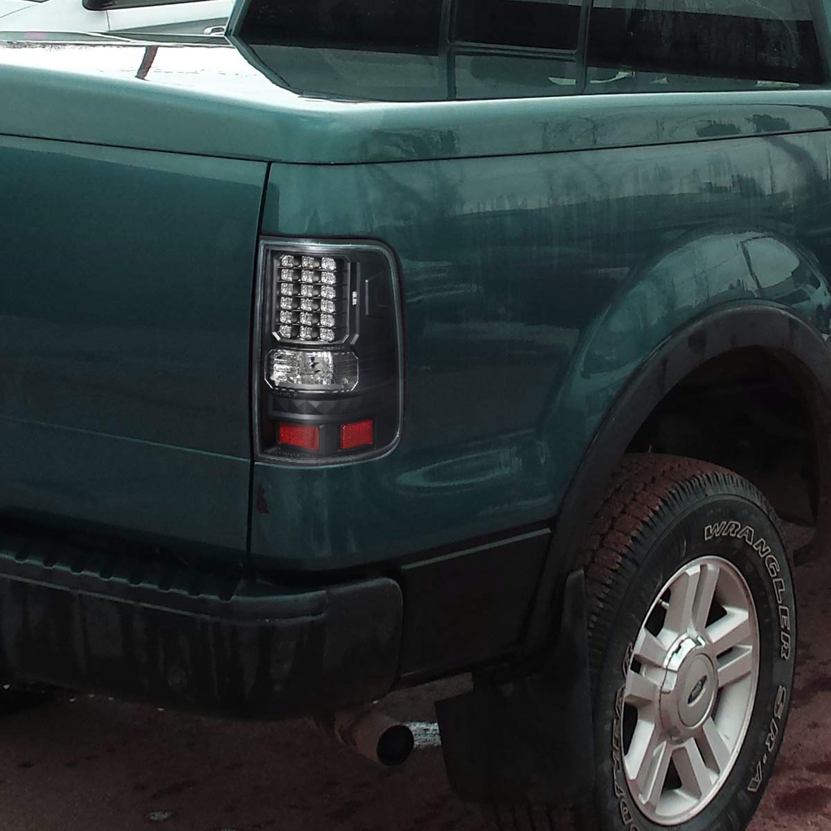 Replacement LED Tail Lights for 2004-2008 Ford F150 Style Side - Black Housing with Clear Lens | Upgrade for Better Visibility & Style