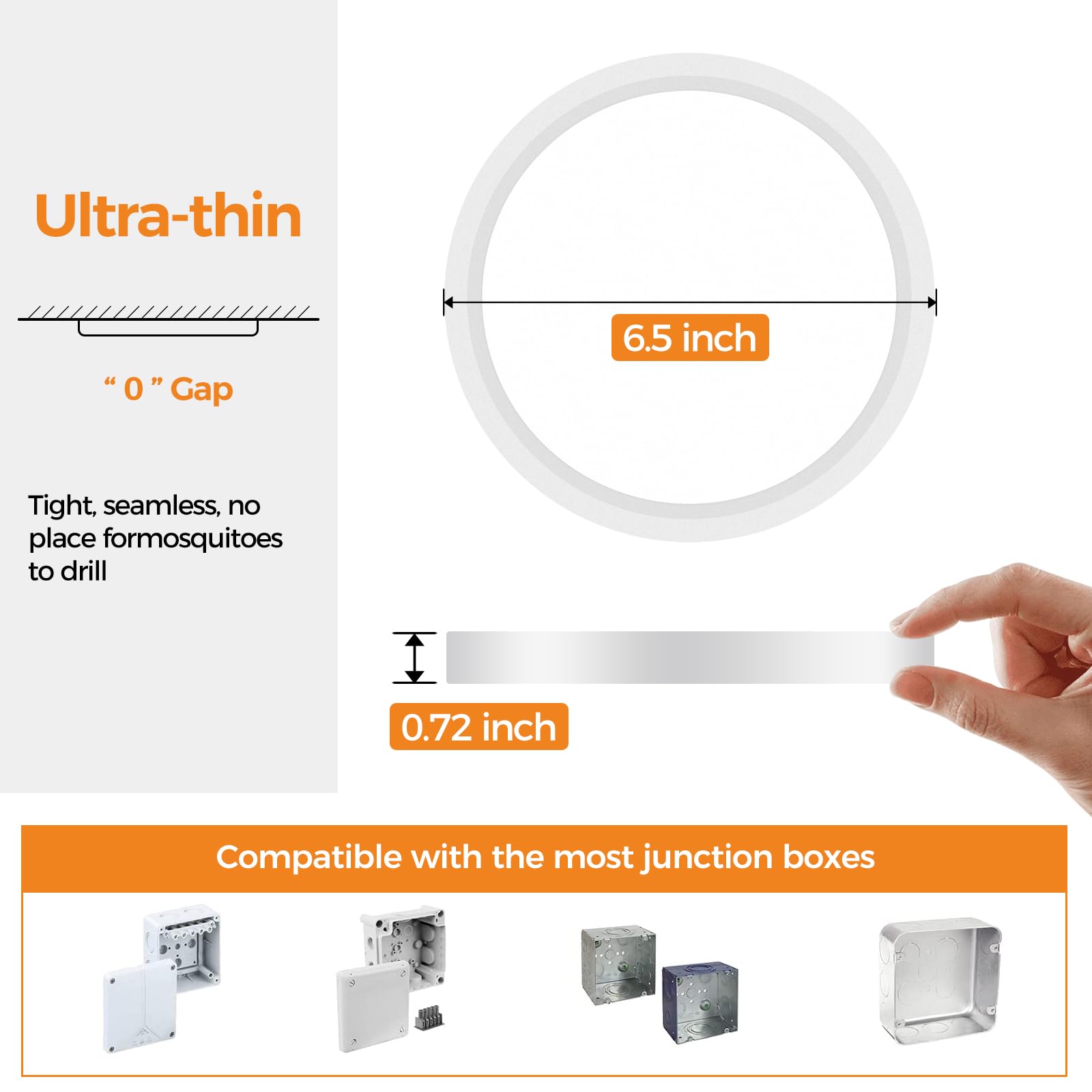 1PACK Ultra Slim LED Flush Mount Ceiling Light - Dimmable 100W Equivalent, 3000K-6500K Adjustable Color Temperature, 12W 1500Lm Energy Efficient Round Light Fixture - Perfect for Bedroom, Bathroom, Closet, Hallway & Kitchen Lighting