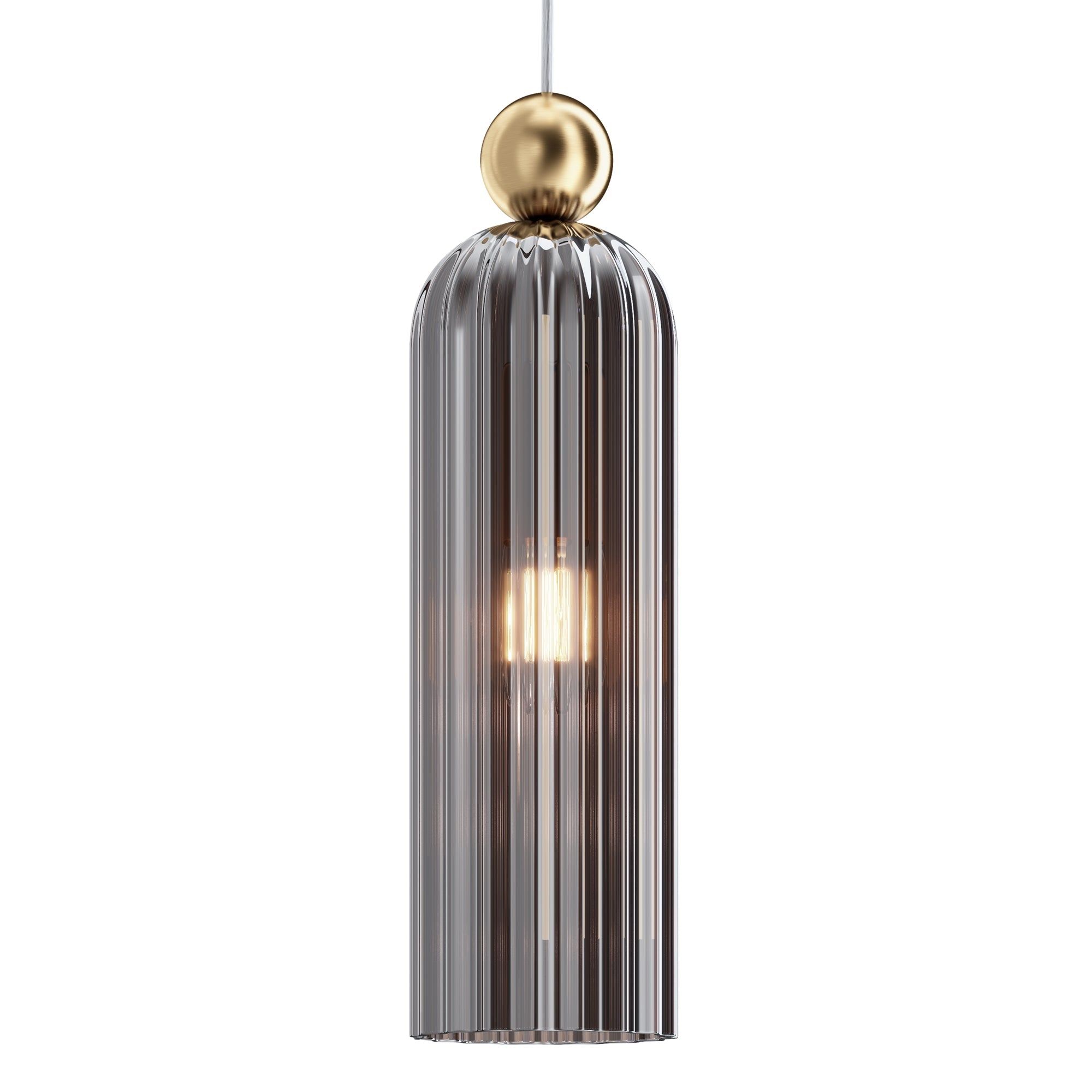 Vintage Pendant Light - Brass & Grey/Brass & Cognac/Brass & White Finish IP20 Rated - Perfect for Dining Room, Kitchen Island or Bedroom Lighting