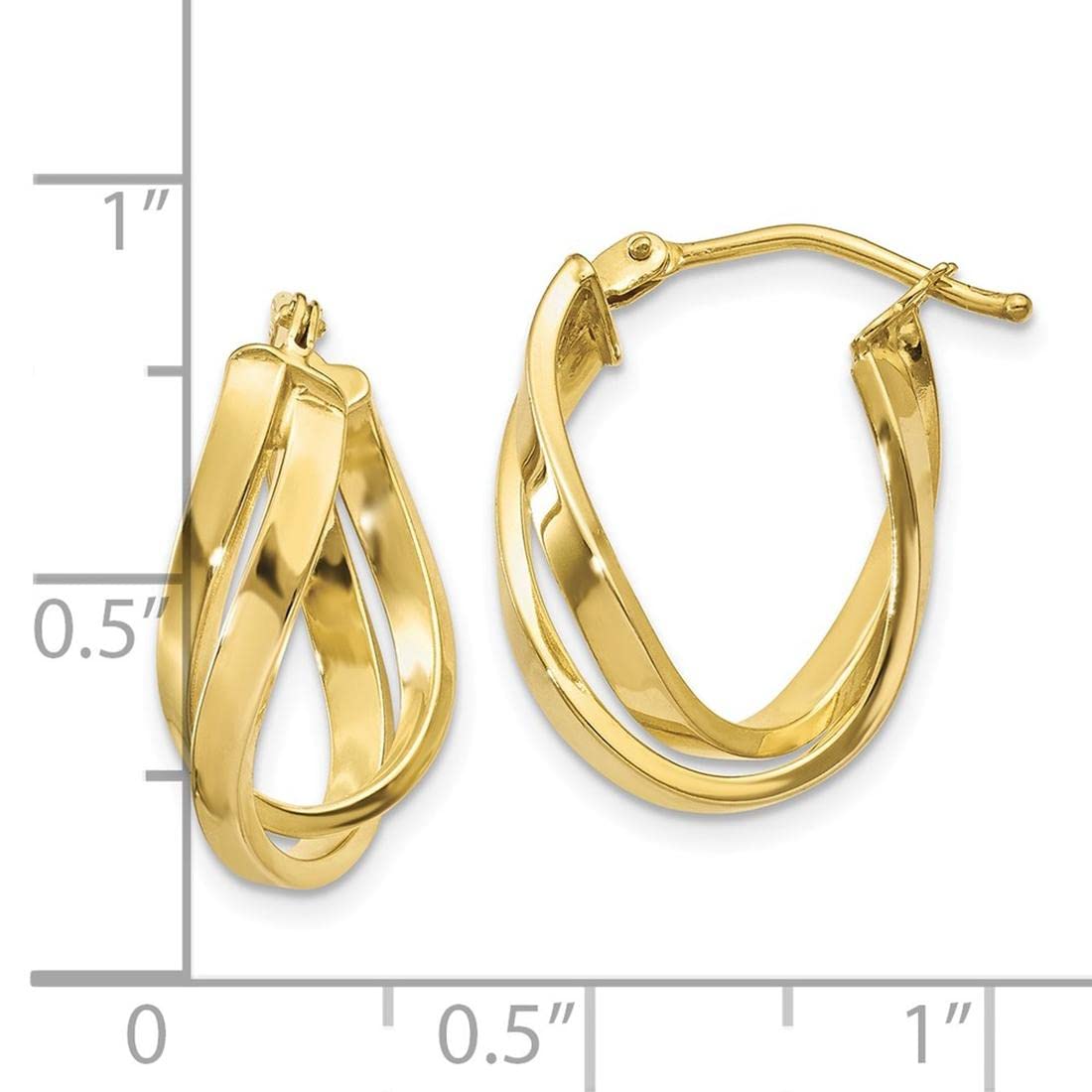 10k Yellow Gold Twisted Hoop Earrings for Women - Dainty & Elegant Jewelry Gift - Perfect for Everyday Wear, Parties & Special Occasions