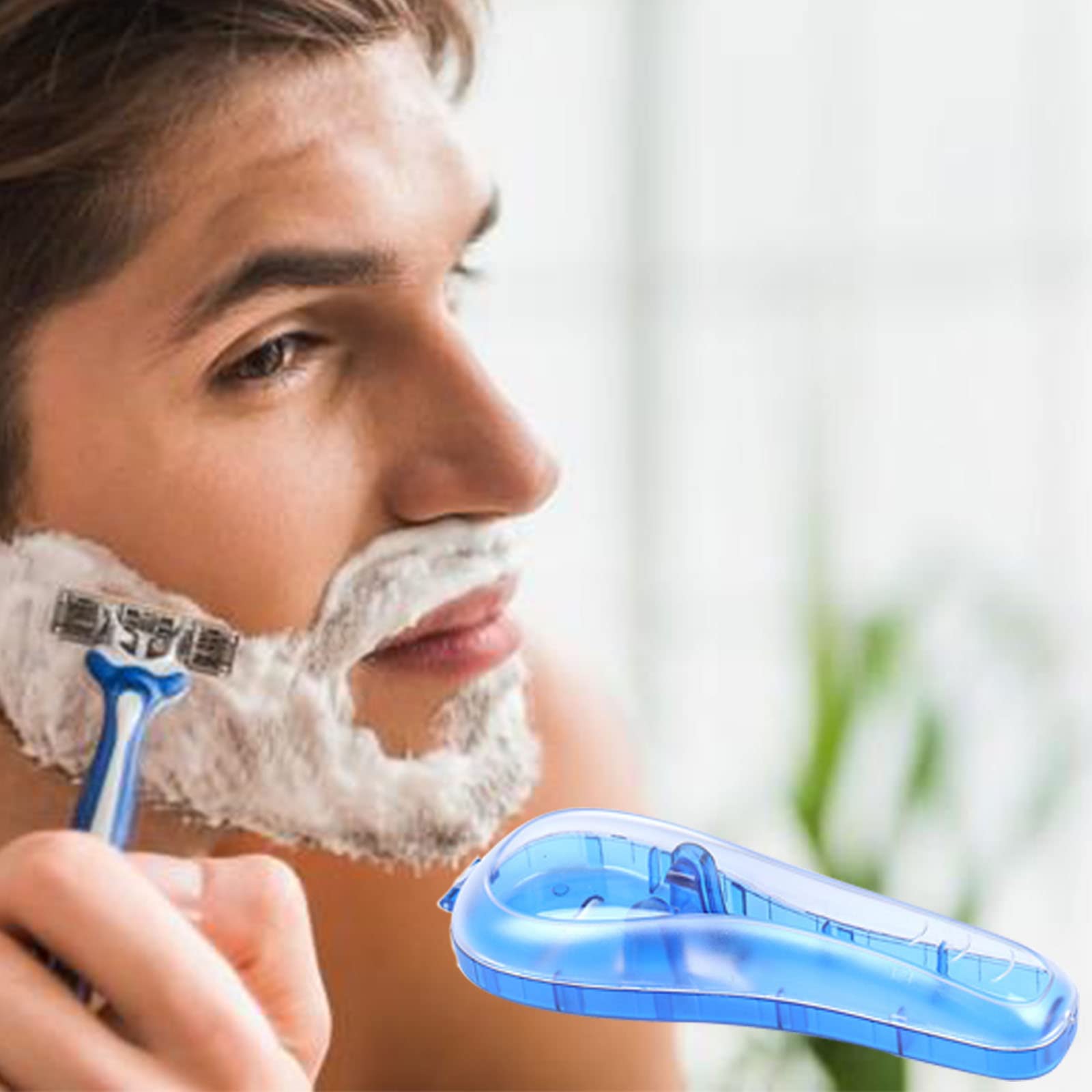 2PCS LinMei Razor Case for Gillette Fusion ProGlide - Waterproof Travel Razor Cover Protector for Men's Shaving Razors (Blue + Grey) - Perfect for Travel, Gym & Home Storage