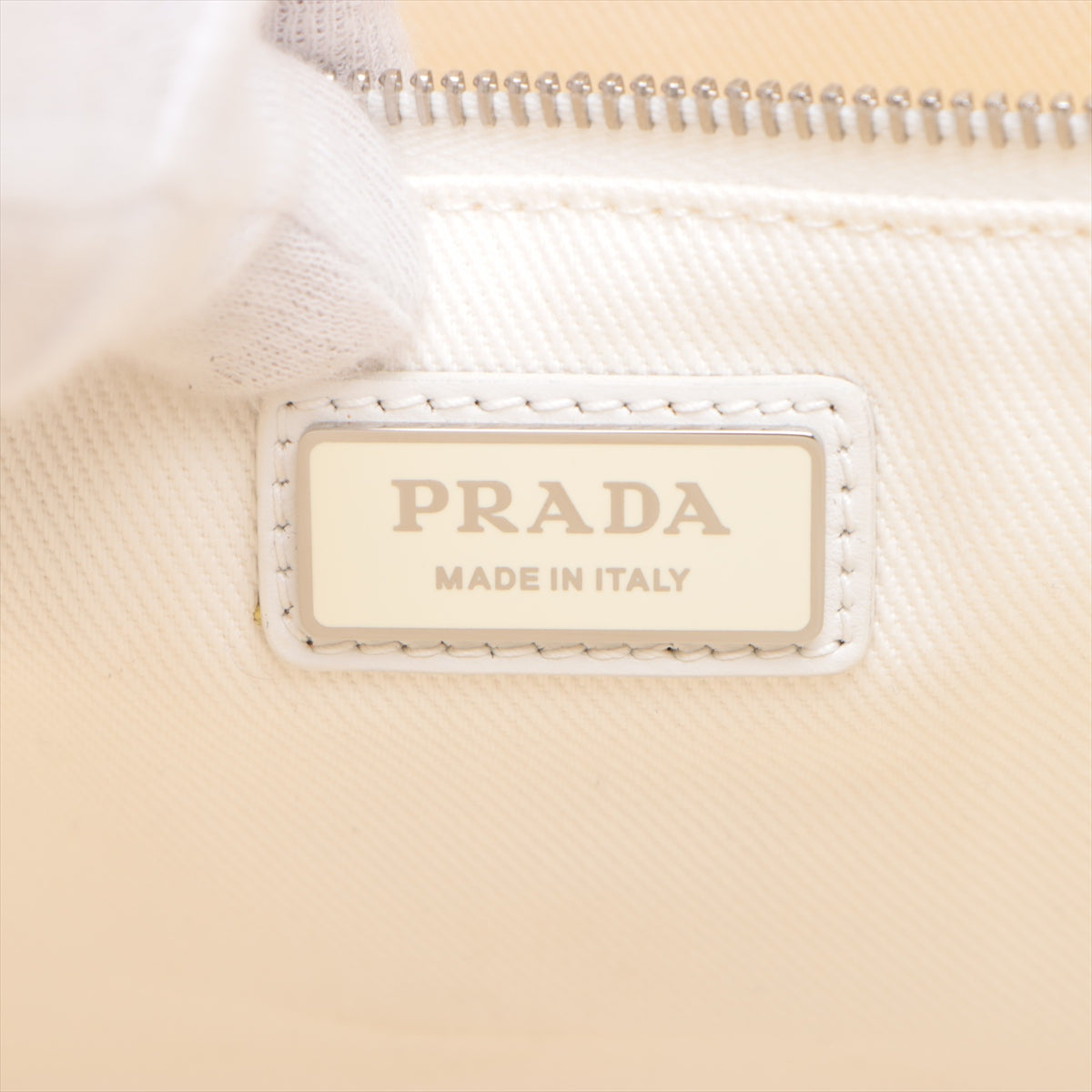 Prada Two-Way Canvas Tote Bag for Women - White Luxury Handbag for Work, Travel & Everyday Use