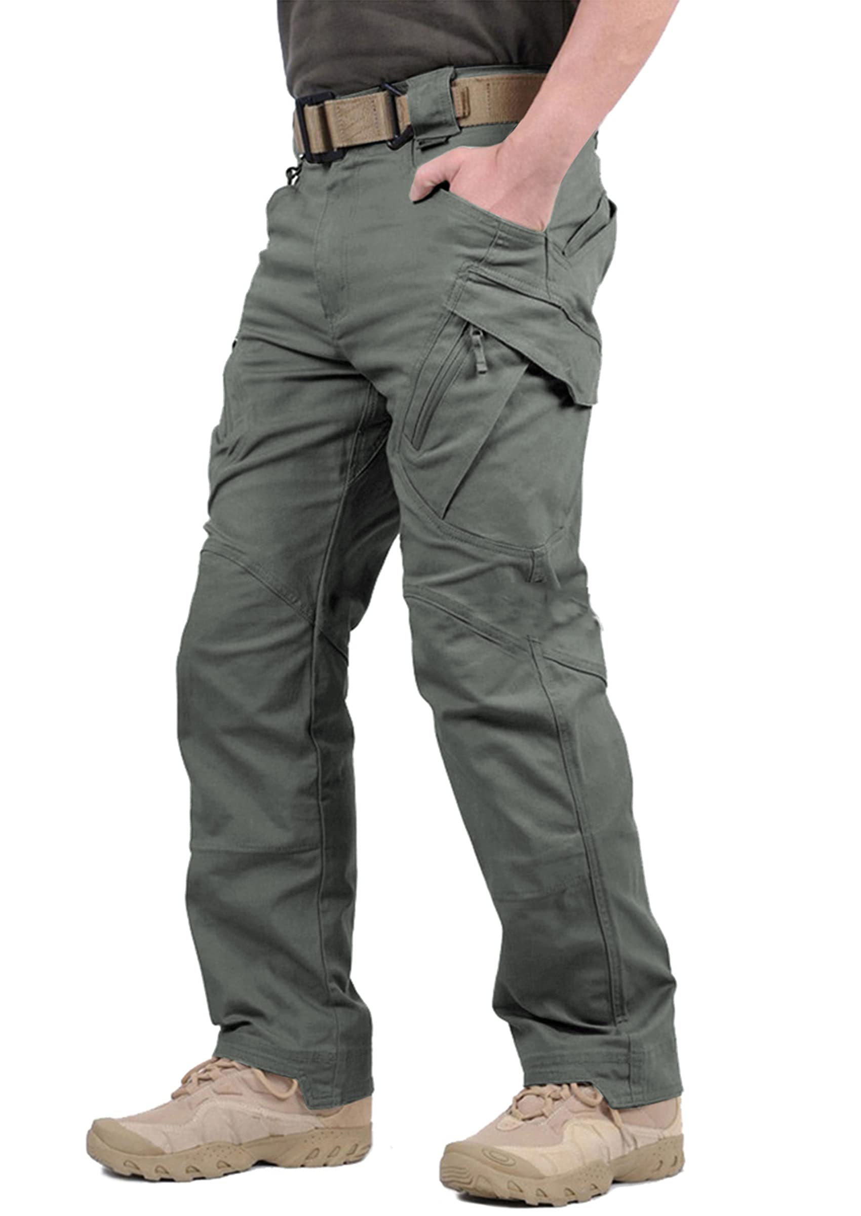 Raleude Men's Tactical Cargo Pants - Lightweight Ripstop Outdoor Military Work Pants for Hiking, Camping & Fitness Activities