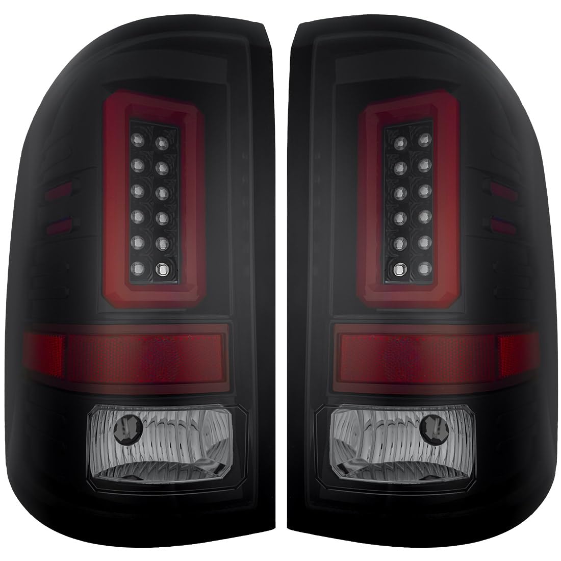 RECON OLED Tail Lights for 2014-2018 GMC Sierra 1500 & 2014-2019 Sierra 2500/3500 - Smoked Lens LED Running Lights (Direct Replacement for Factory Halogen Lights) - Perfect for Night Driving & Enhanced Truck Style