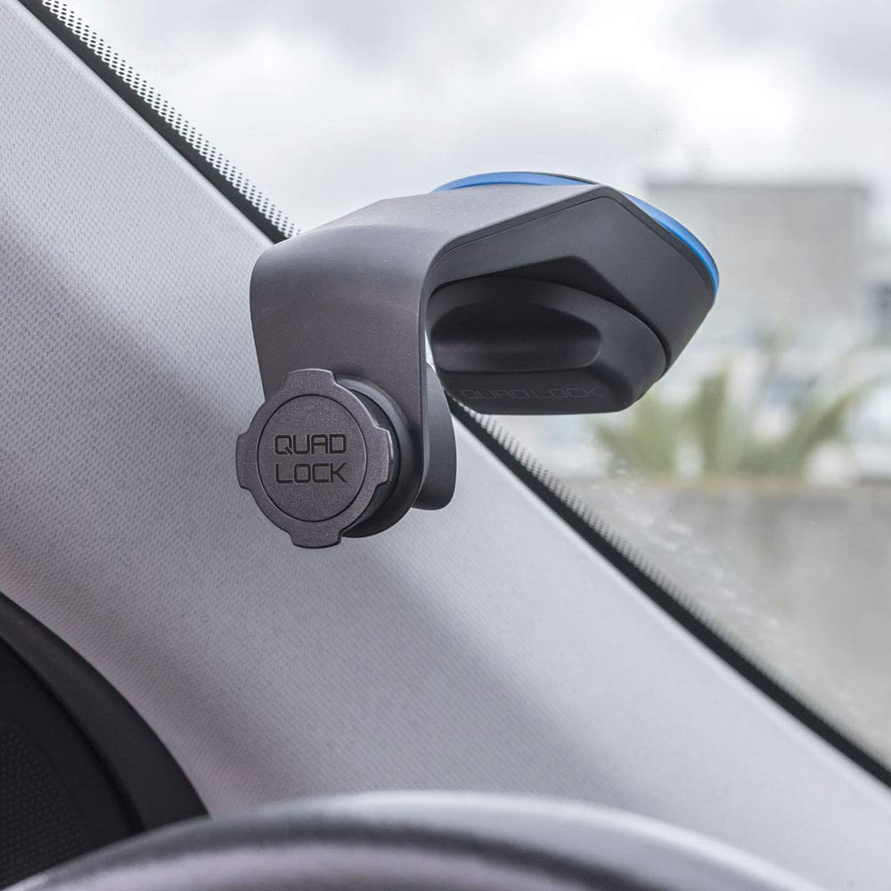 Quad Lock Universal Phone Mount for Car - Strong Suction Cup Windshield & Dashboard Holder for iPhone, Samsung, Google Pixel - Perfect for GPS Navigation & Hands-Free Driving