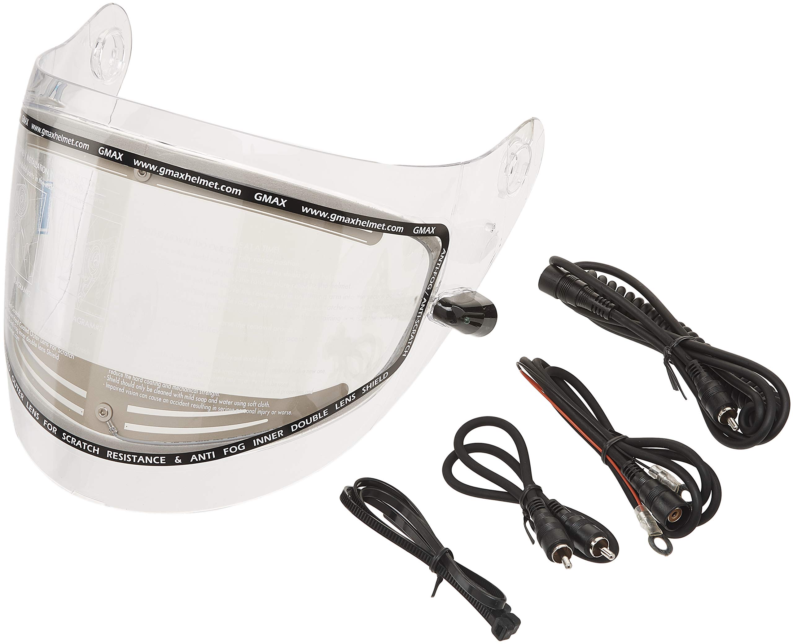 GMAX G067025 Clear Electric Helmet Shield - One Size Universal Fit for Motorcycle, ATV & Snowmobile Riding Protection