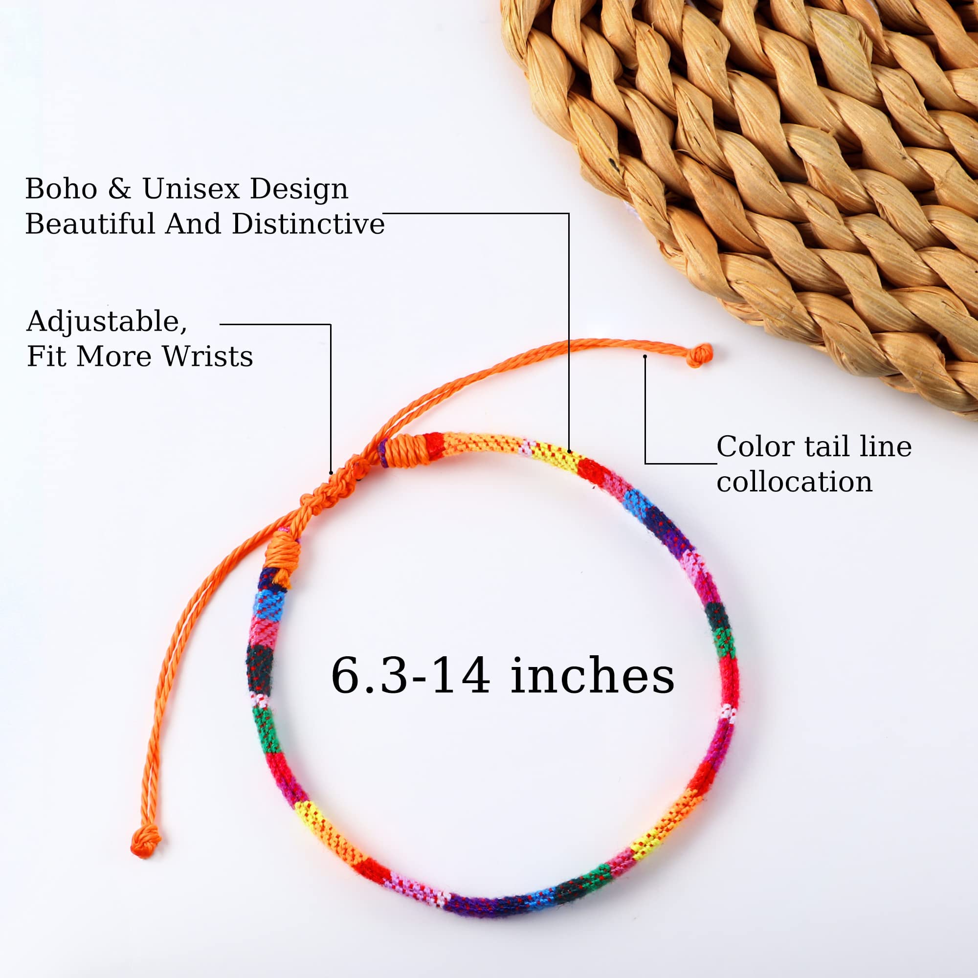 Morfetto 24 Pcs Adjustable Boho Surfer Bracelet & Anklet Set - Handmade Braided Beaded Bracelets for Women & Men - Colorful Summer String Rope Anklets - Perfect for Beach, Festival, and Casual Wear