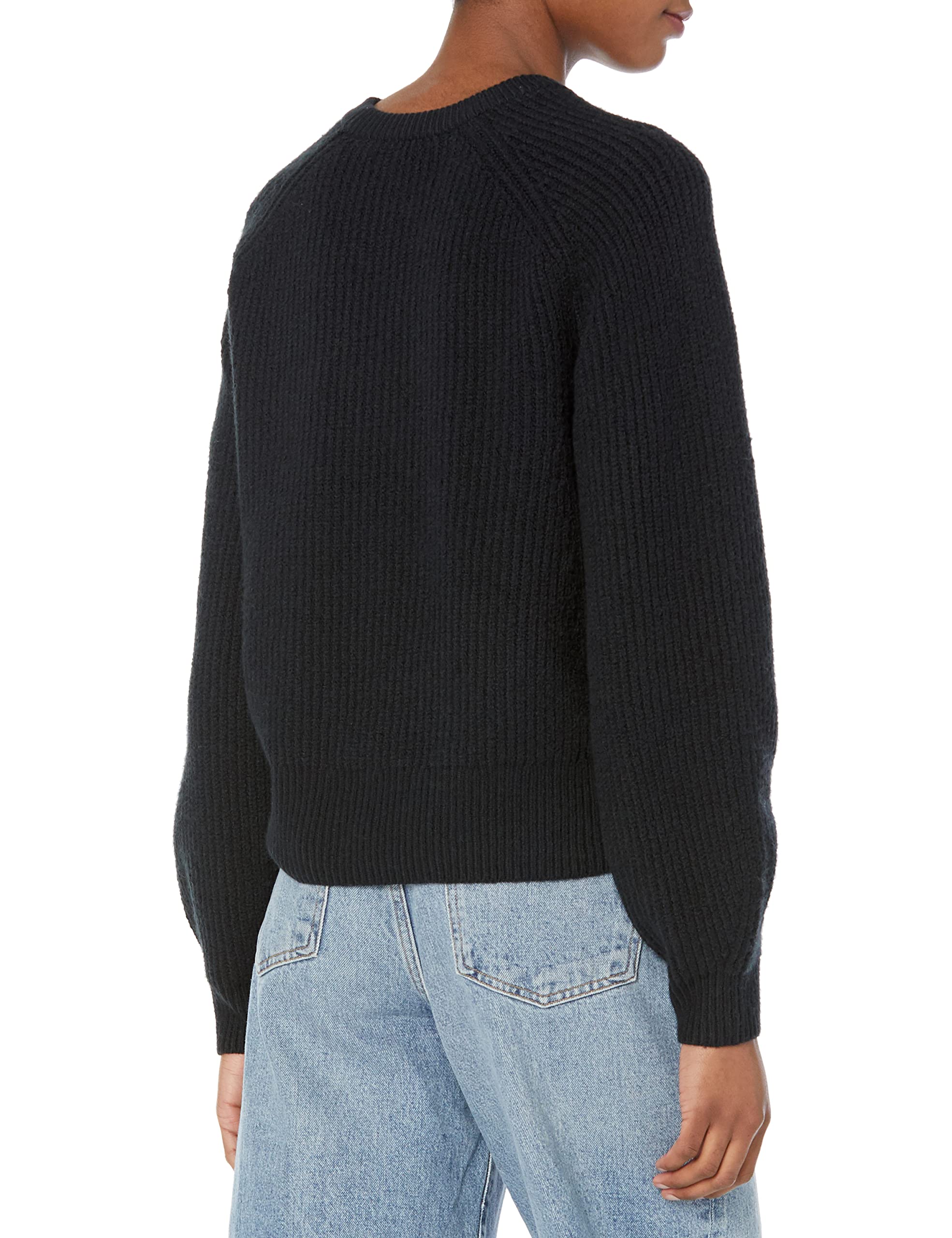 Amazon Essentials Women's Ribbed Long Sleeve Crewneck Sweater - Soft Stretch Knit Pullover for Fall & Winter, Casual Office Wear & Layering Outfits