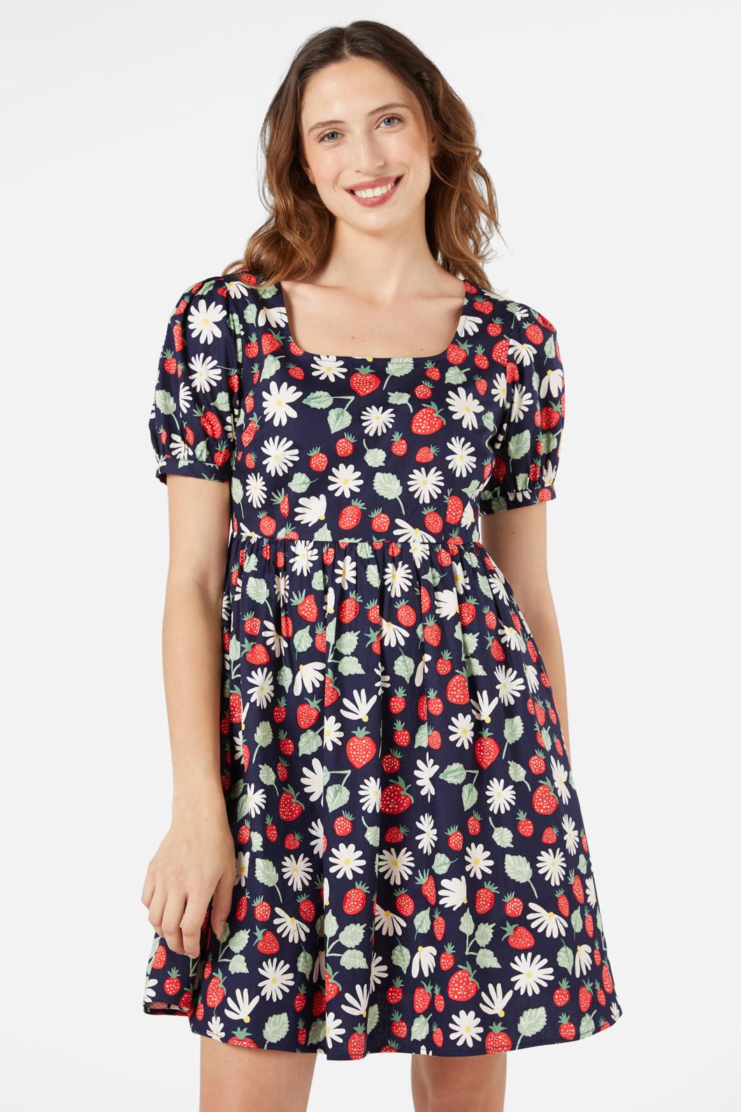 La Fraise Mini Dress - Floral Print Summer Dress for Women, Casual & Party Wear, Perfect for Beach, Vacation & Date Nights