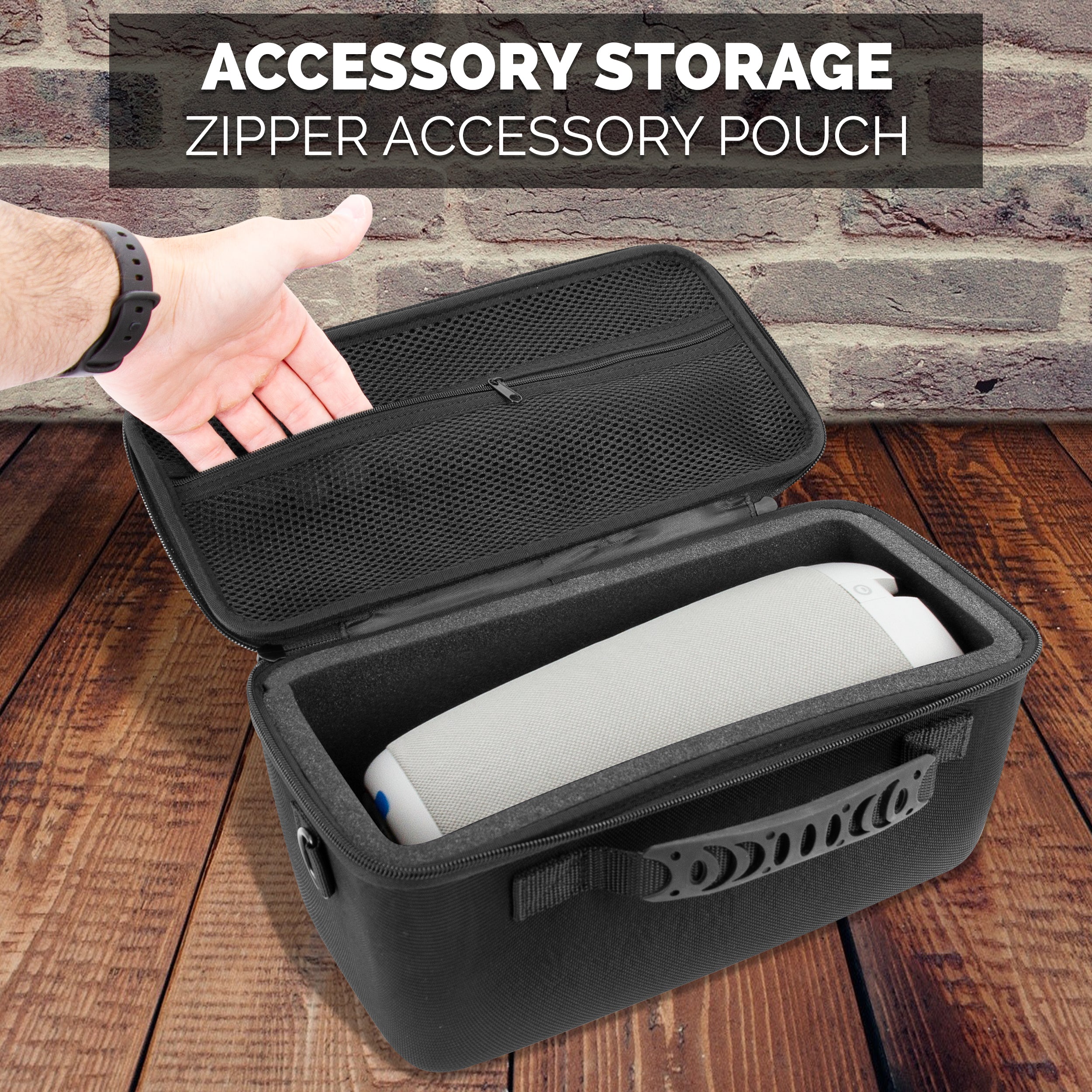 CASEMATIX Travel Carrying Case for Meeting Owl 3, 2, Standard & Pro - Protective Storage for 360 Video Conference Camera Accessories - Perfect for Business Travel & Office Meetings