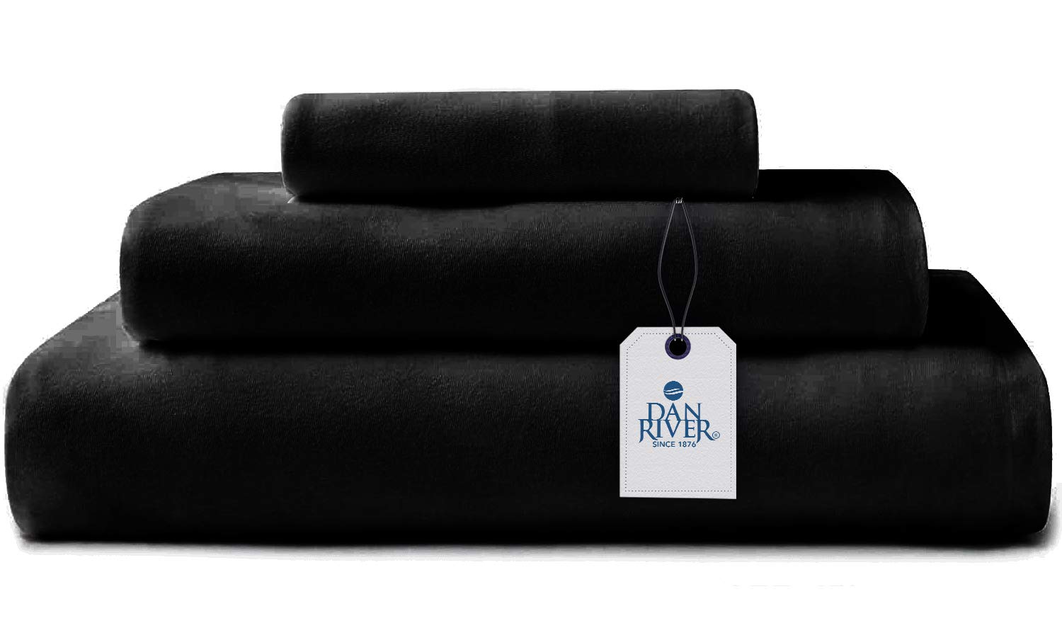 Luxury 100% Cotton Twin Jersey Sheet Set - Ultra Soft T-Shirt Material All Season Bedding - Deep Pocket Fitted Sheet (3Pc, Twin, Black) for Comfortable Sleep & Cozy Nights - Perfect for Guest Rooms, Dorms & Master Bedrooms