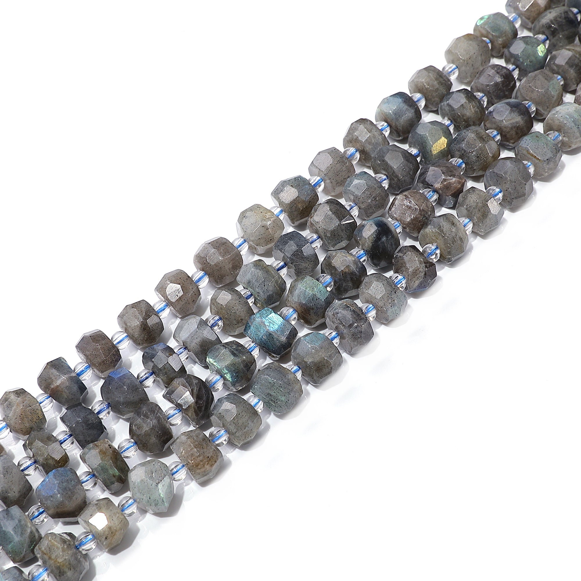 Natural Labradorite Faceted Rondelle Beads - 6-7mm x 10-11mm Irregular Gemstone Beads - 15.5 Inch Strand for Jewelry Making, DIY Bracelets & Necklaces - Healing Crystal for Spiritual Energy & Protection