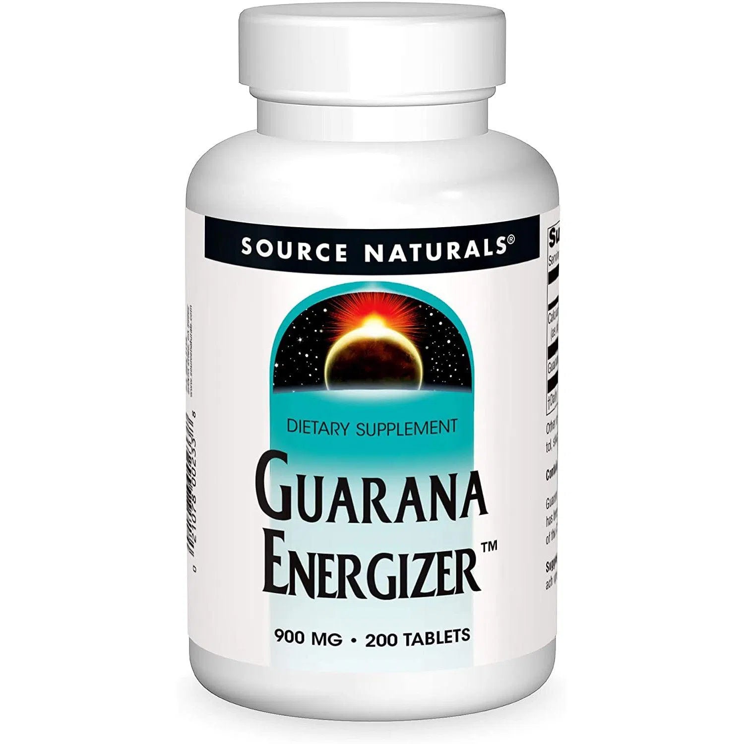 Source Naturals Guarana Energizer 900mg Supplement - Natural Energy Booster for Workouts, Focus & Mental Clarity | Vegan Capsules