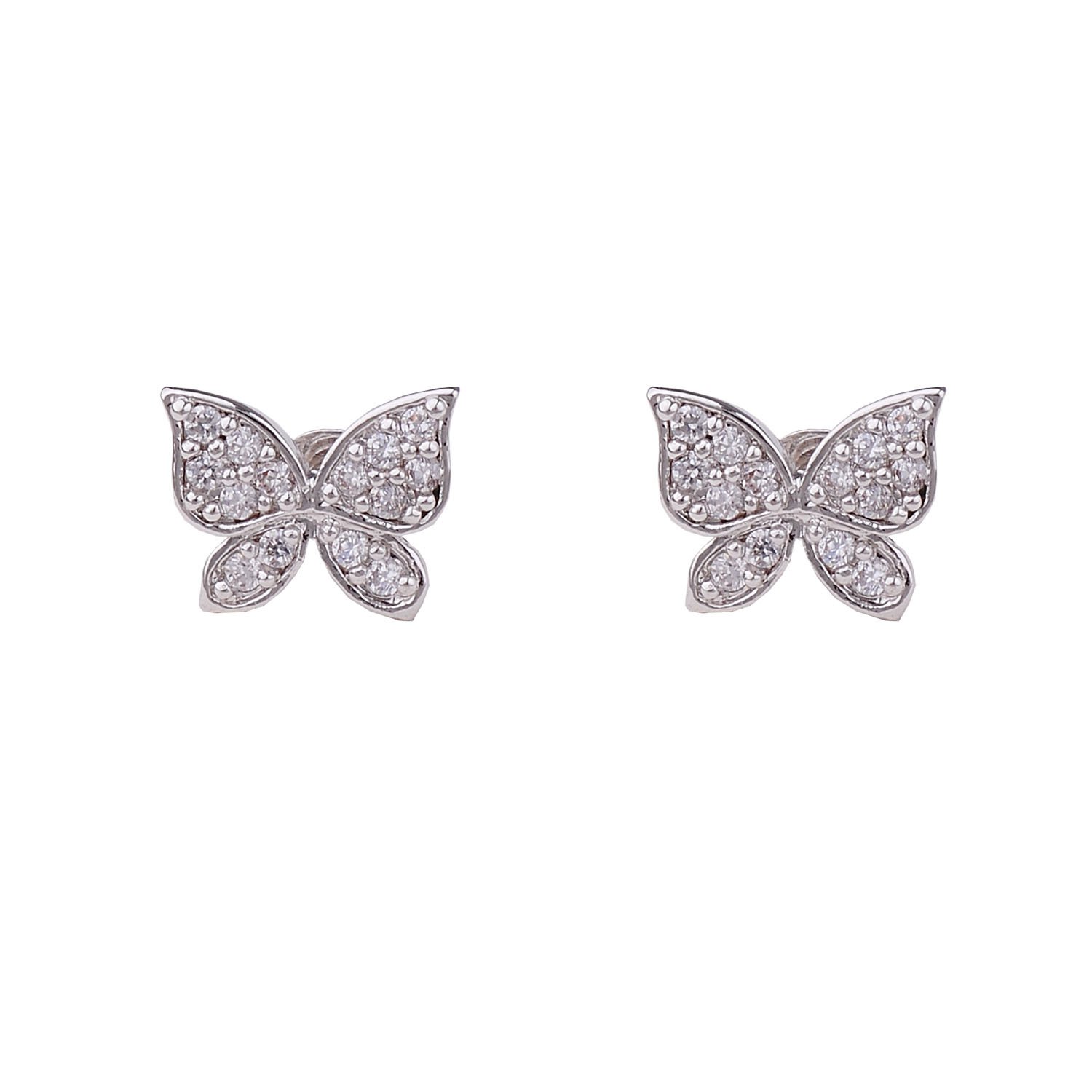 Elegant Cubic Zirconia Butterfly Stud Earrings for Women - Perfect Wedding Jewelry & Bridal Accessories - Ideal for Brides, Bridesmaids, and Formal Occasions