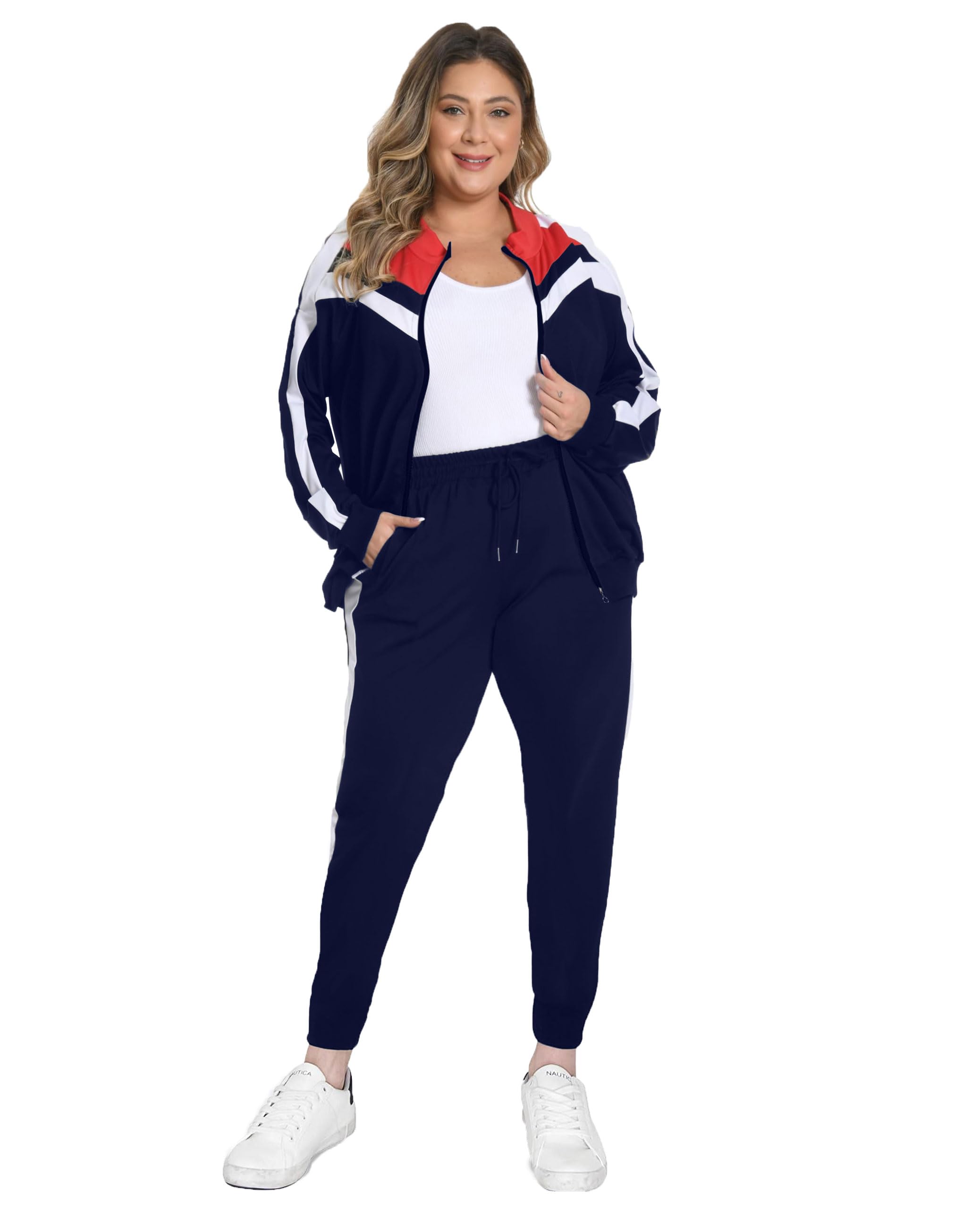Remxi Women's 2-Piece Workout Sets - Jogging Sweat Suits with Tops & Long Sweatpants | Gym, Yoga, Running & Lounge Wear