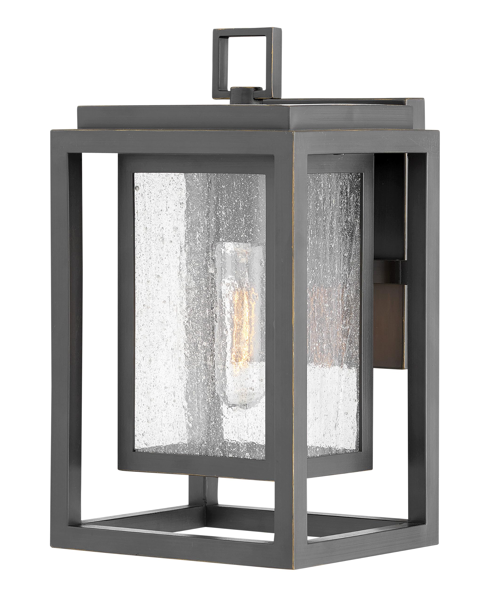 Hinkley Republic 1000OZ Small Outdoor Wall Mount Lantern - Transitional Modern Double Frame Design, Coastal Collection in Oil Rubbed Bronze - Perfect for Porch, Patio, and Garden Lighting