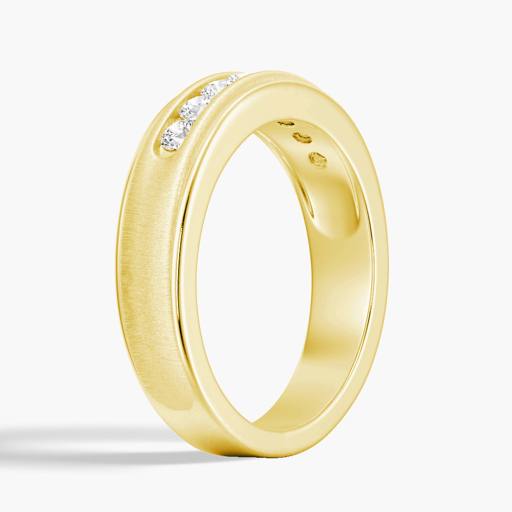 7mm Brush Finish Channel Set Moissanite Men's Wedding Band - Durable & Hypoallergenic Tungsten Ring for Grooms, Engagements & Anniversaries - Perfect for Everyday Wear & Formal Occasions