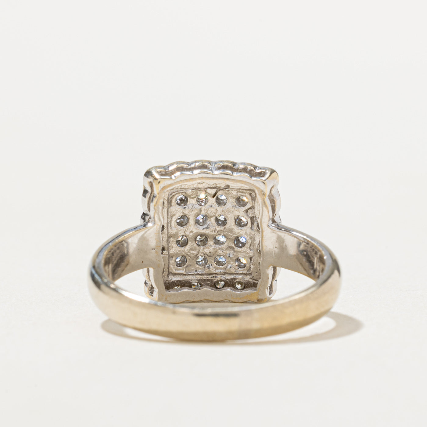 0.73ctw Diamond Square Cluster Ring - Size 6 | Elegant Wedding Band, Anniversary Gift & Everyday Luxury Jewelry for Women
